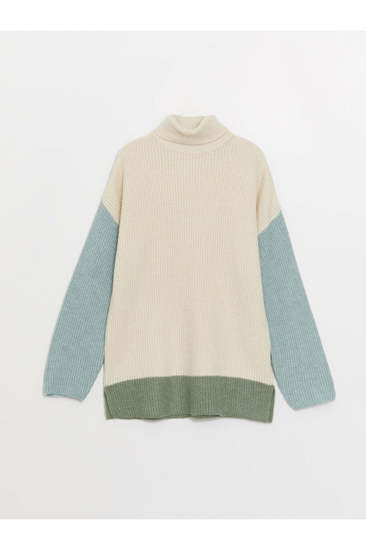 LC Waikiki-Turtleneck Color Block hosszú ujjú női kötött pulóver 6