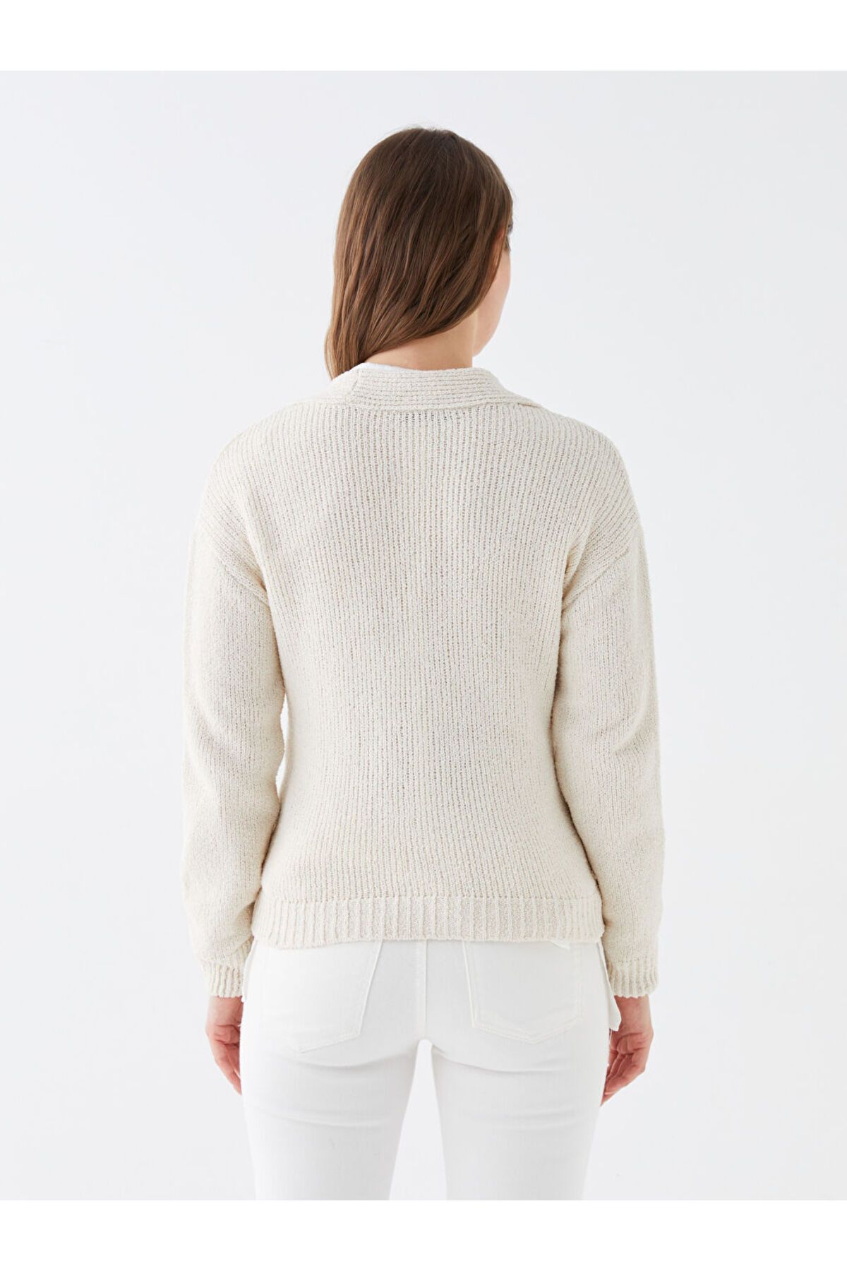 LC Waikiki-LCWAIKIKI Maternity V-neck Plain Long Sleeve Maternity Knitwear Cardigan 5