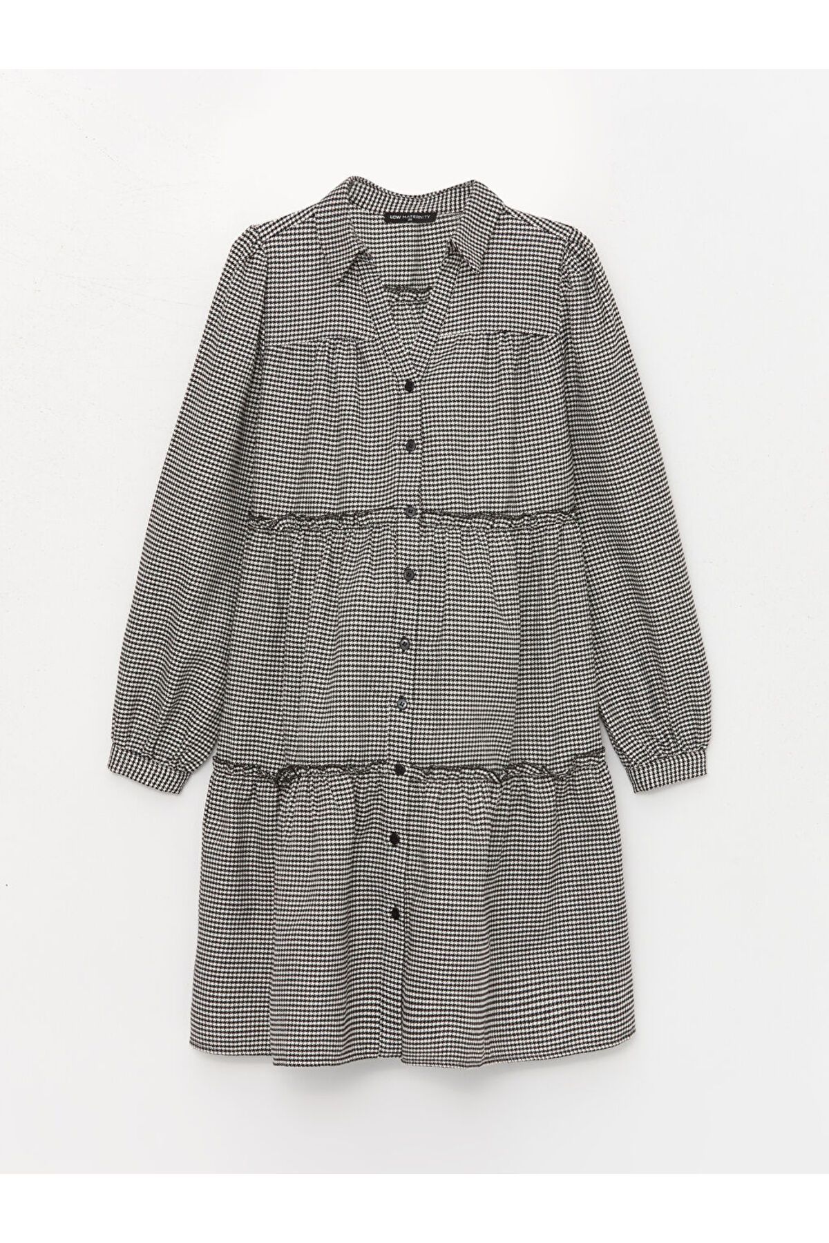 LC Waikiki-Long Sleeve Patterned Maternity Shirt Dress 6