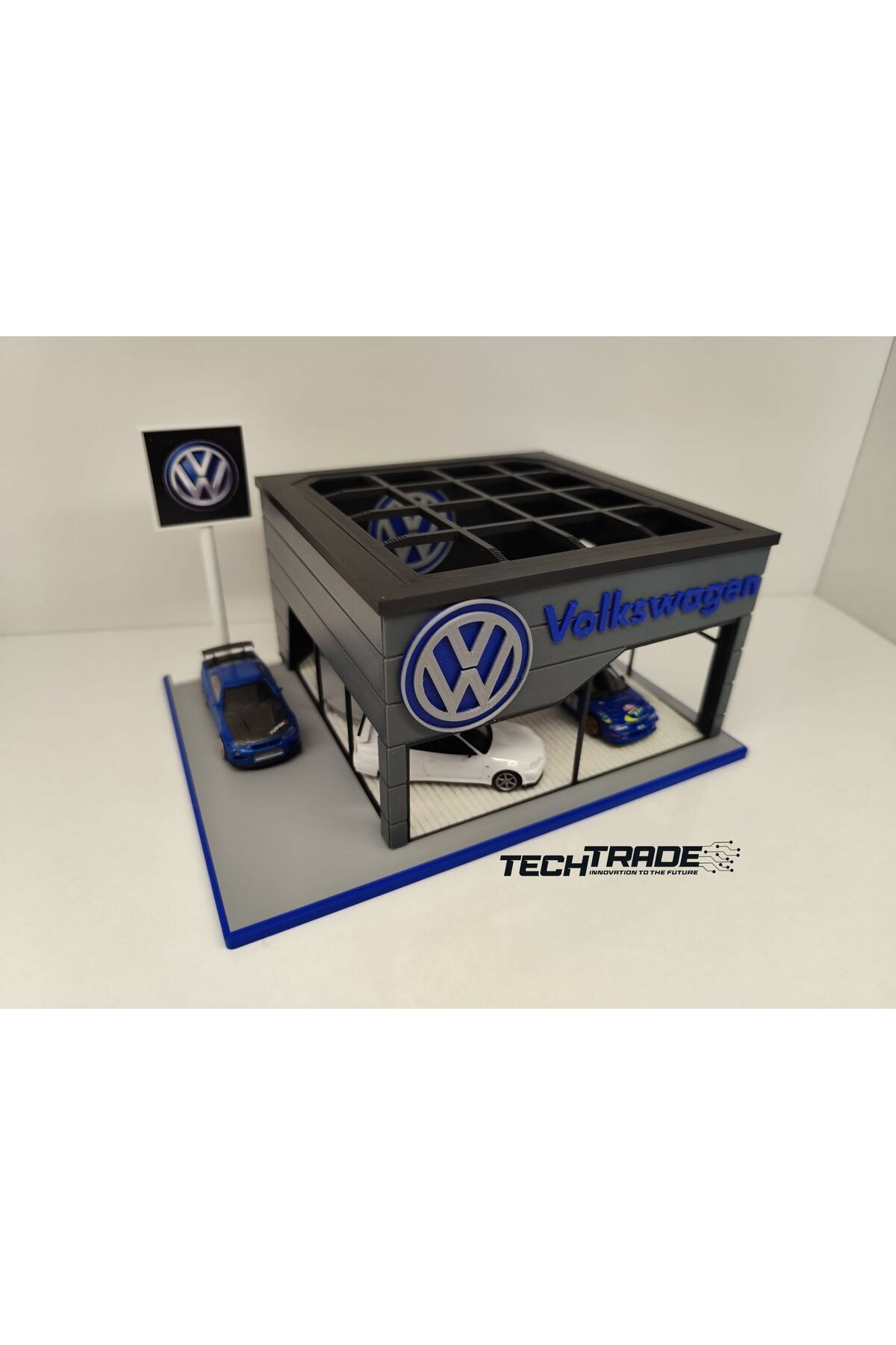 Tech Trade VW Volkwagen Diecast Showroom Garaj Diorama 1:64 Ölçek