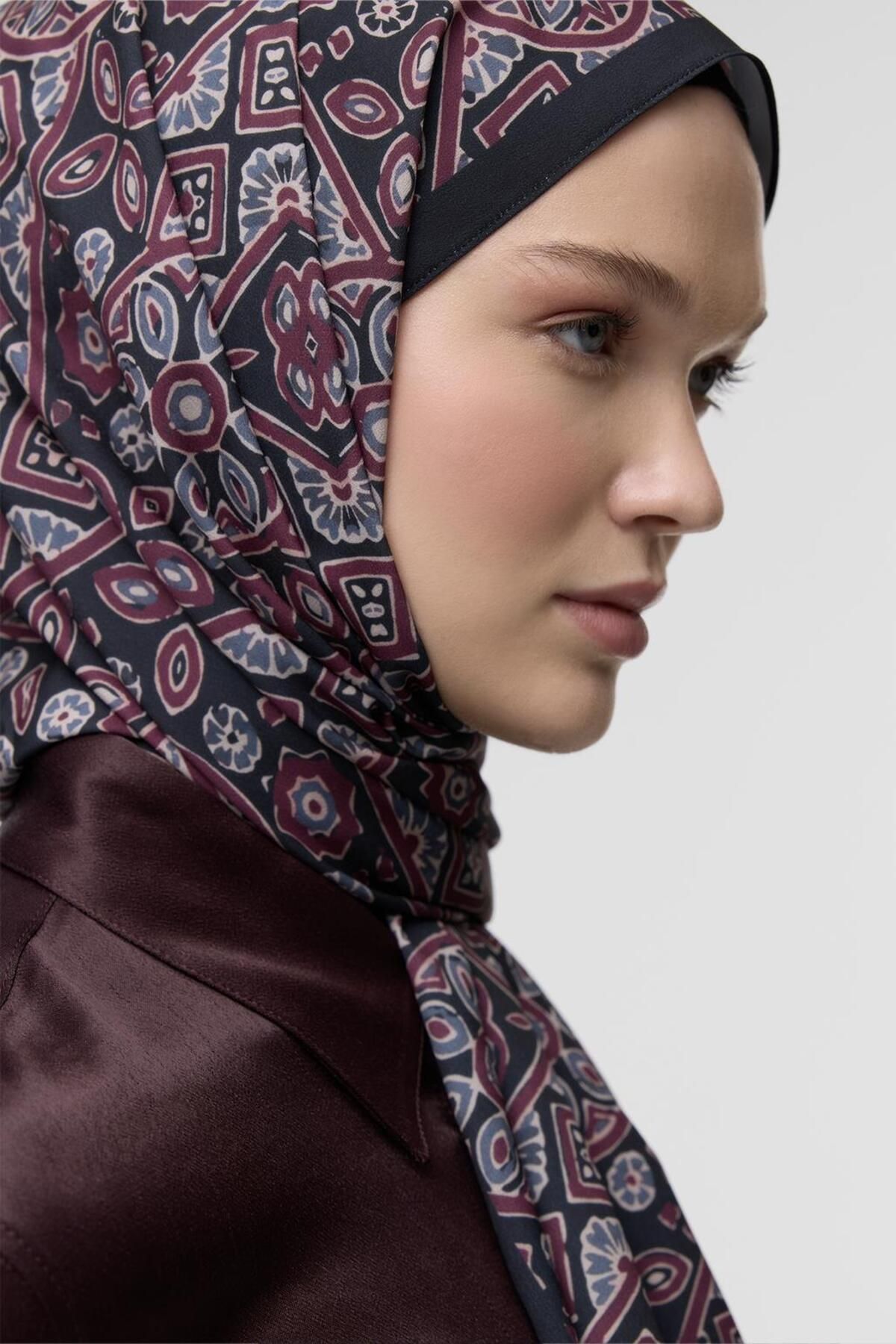 Qef-Palm Patterned Daily Print Shawl 5