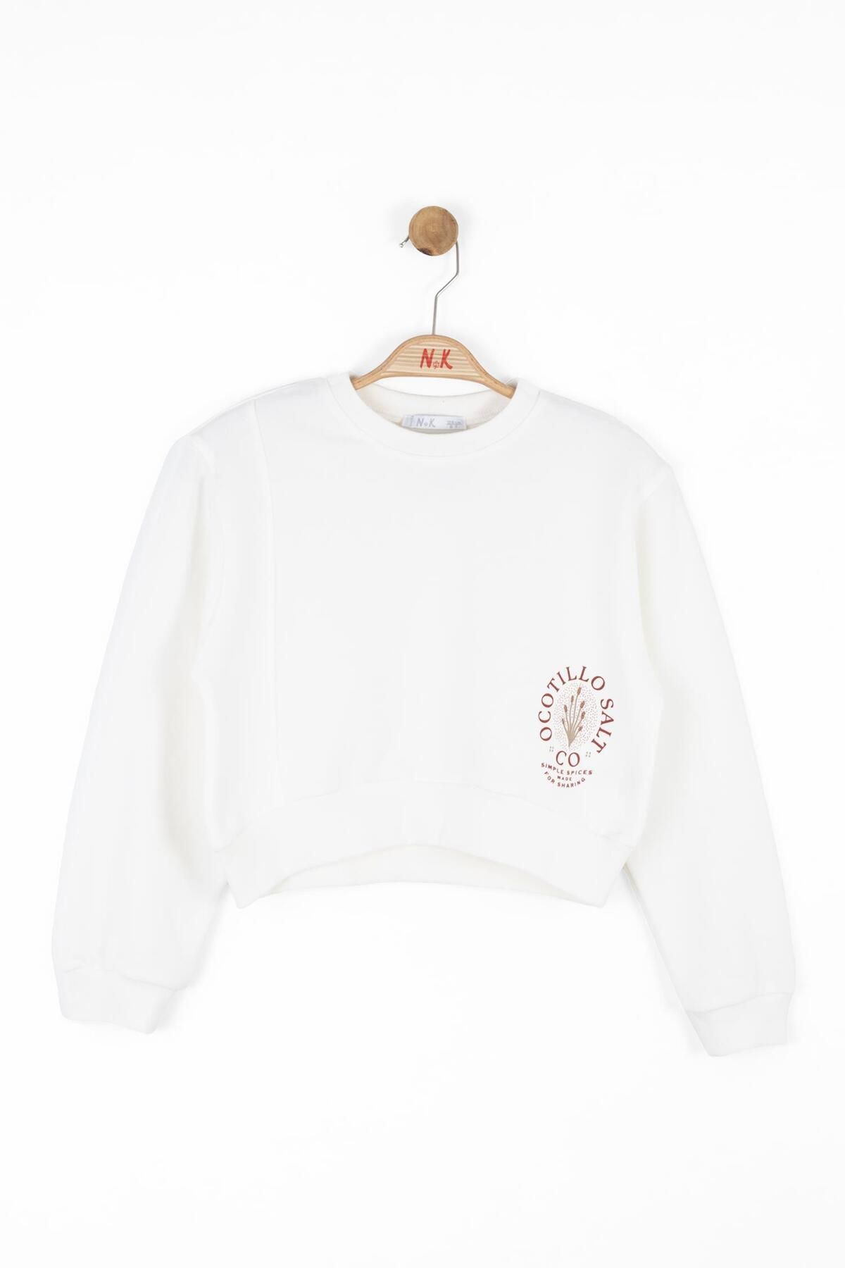 NK-8-14 Years Old Girl's Ecru Salt Sweatshirt 2