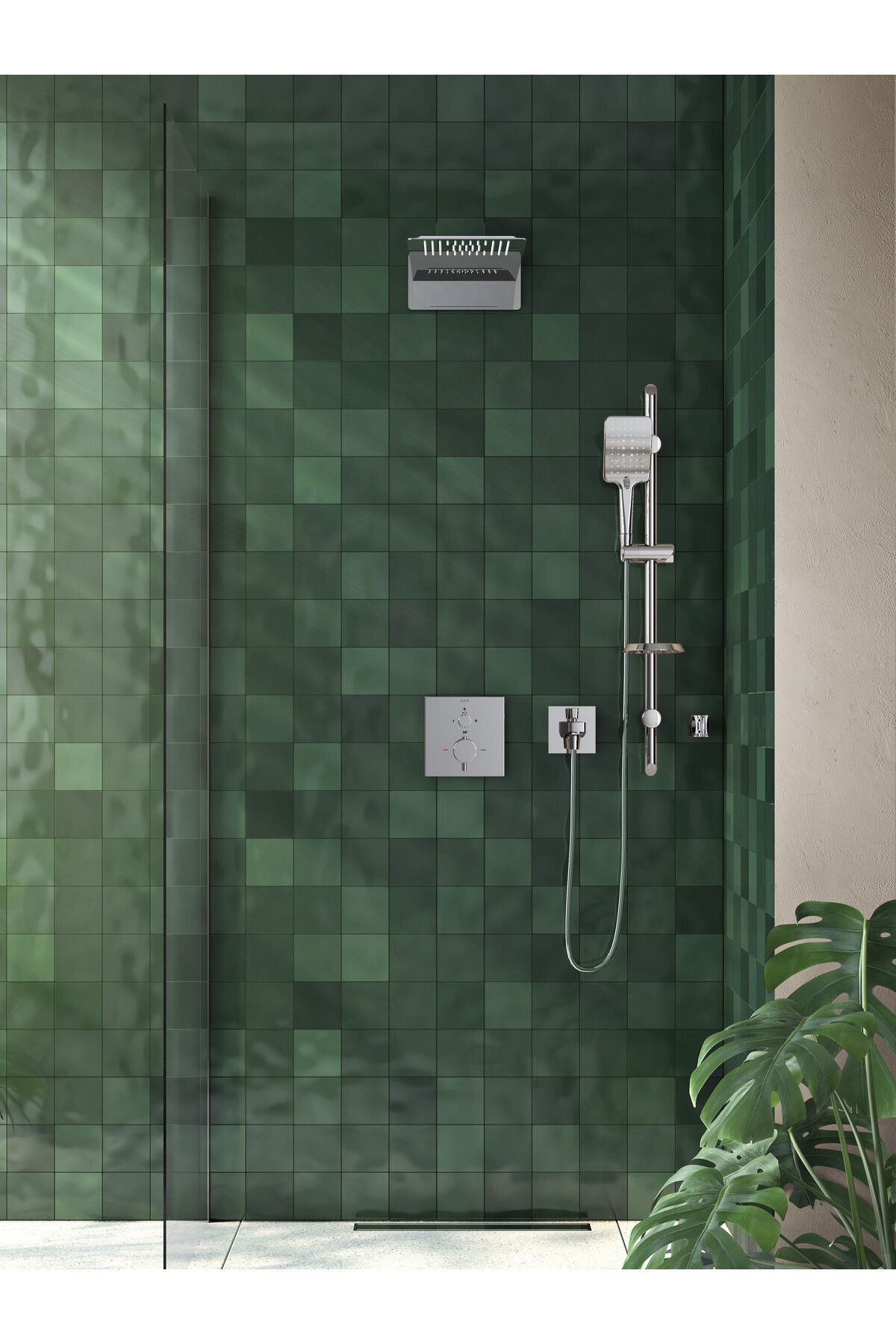 Artema-Root Square A42740 Spout with Hand Shower Spout, Chrome 2