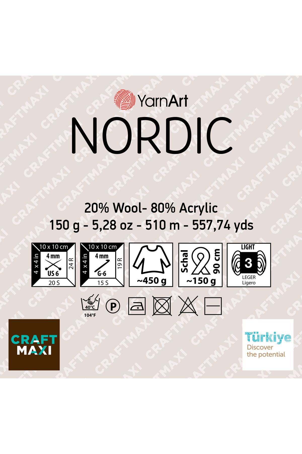 Yarnart-Nordic Marbled Hand Knitting Yarn 654 3