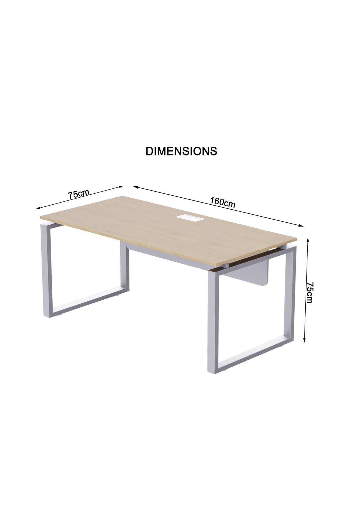 Mahmayi-Carre 5116 Modern Workstation without Drawer Computer Desk Natural Davos Oak Ideal for Home 3