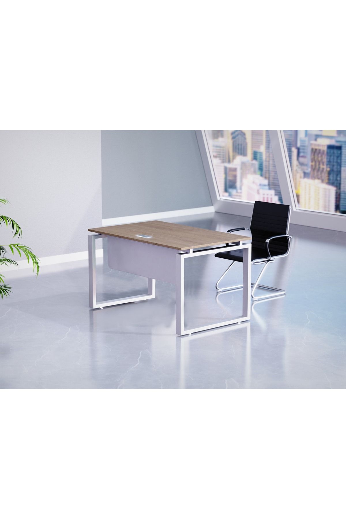 Mahmayi-Carre 5116 Modern Workstation without Drawer Computer Desk Truffle Davos Oak Ideal for Home 4