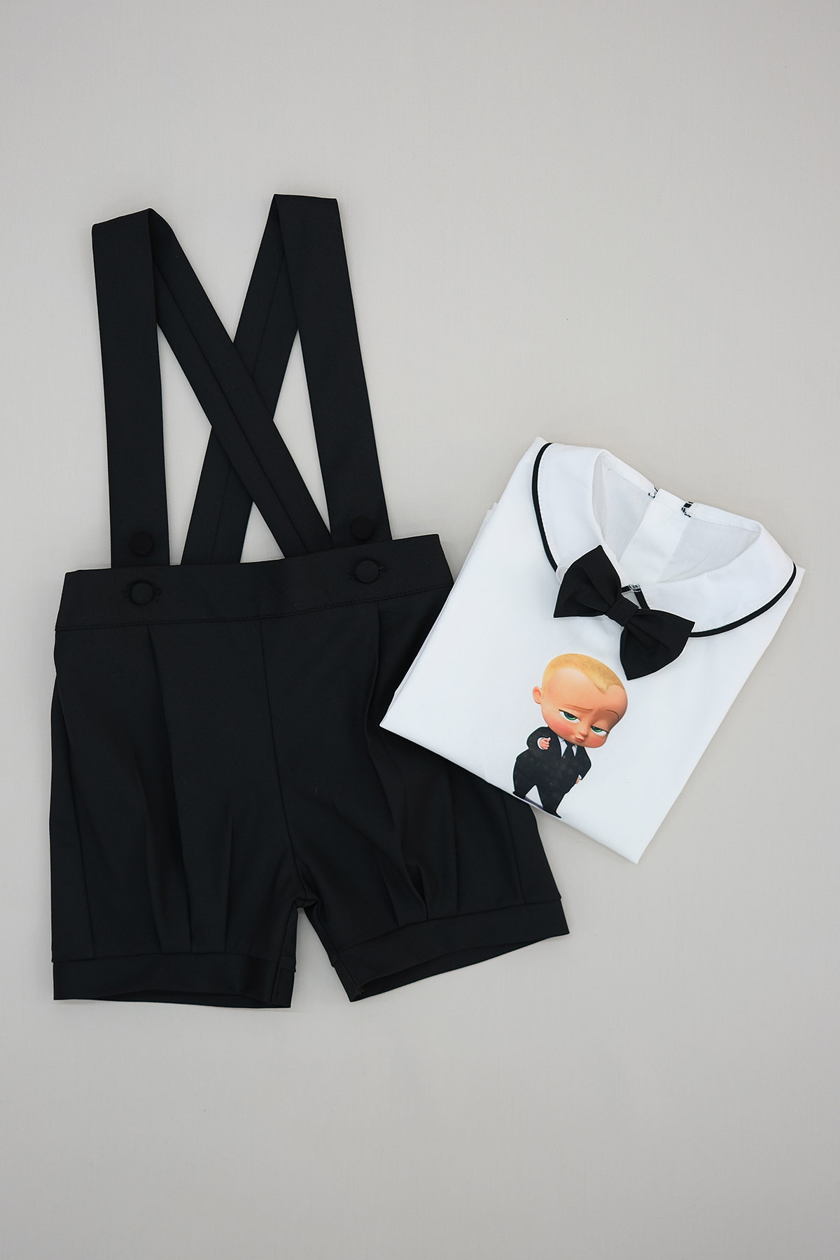 annerüyası PATRON BEBEK BASKILI ŞORT SALOPET TAKIM fotoğrafı 3 (önizleme)