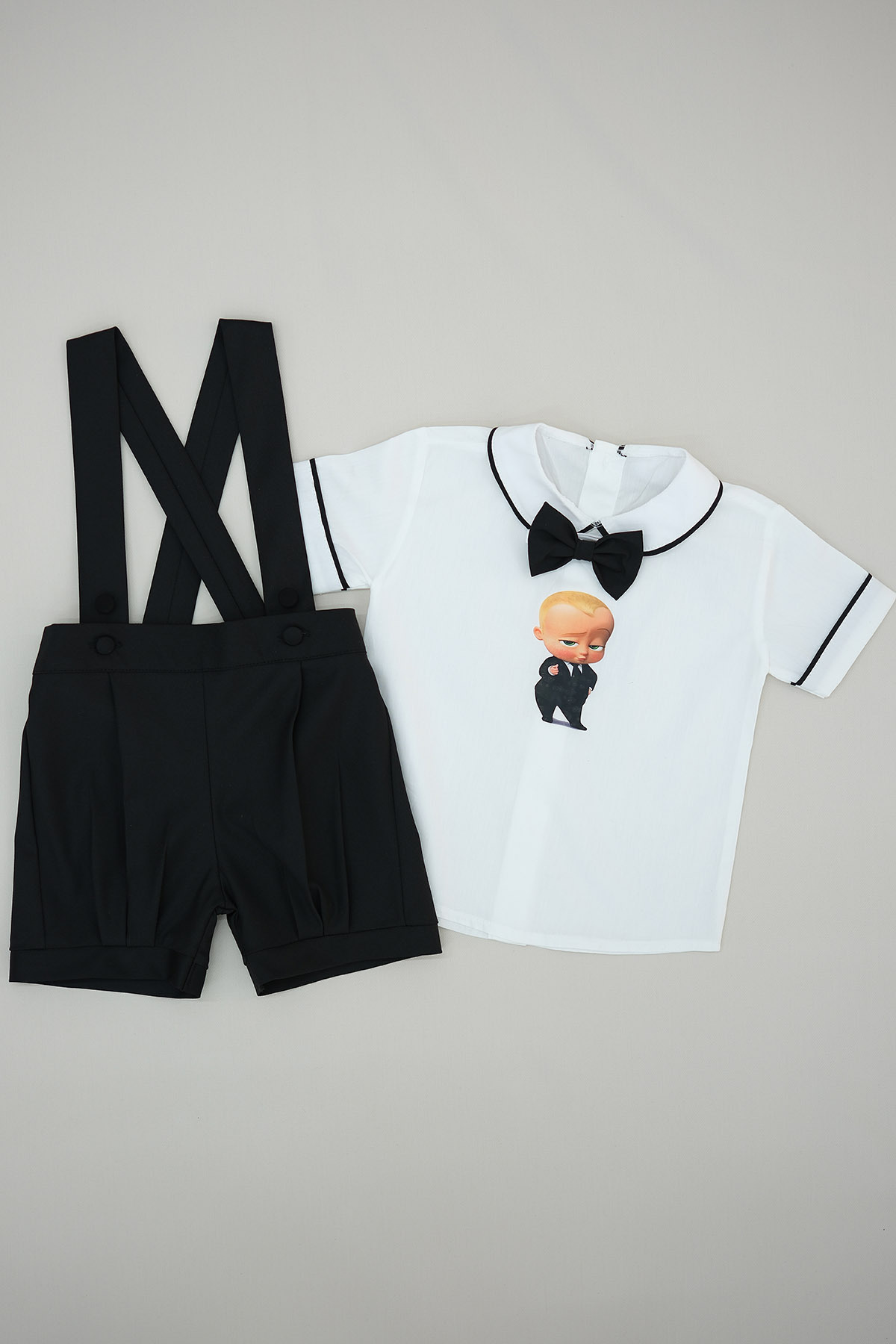 annerüyası PATRON BEBEK BASKILI ŞORT SALOPET TAKIM fotoğrafı 2 (önizleme)