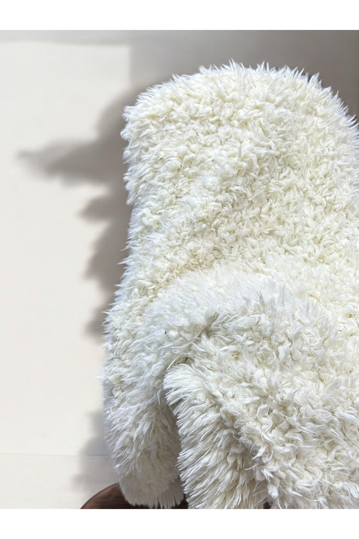 PLUSH STUDIO-100X150 cm Imported Cream Soft Lamb Plush Fabric - Lightweight 3