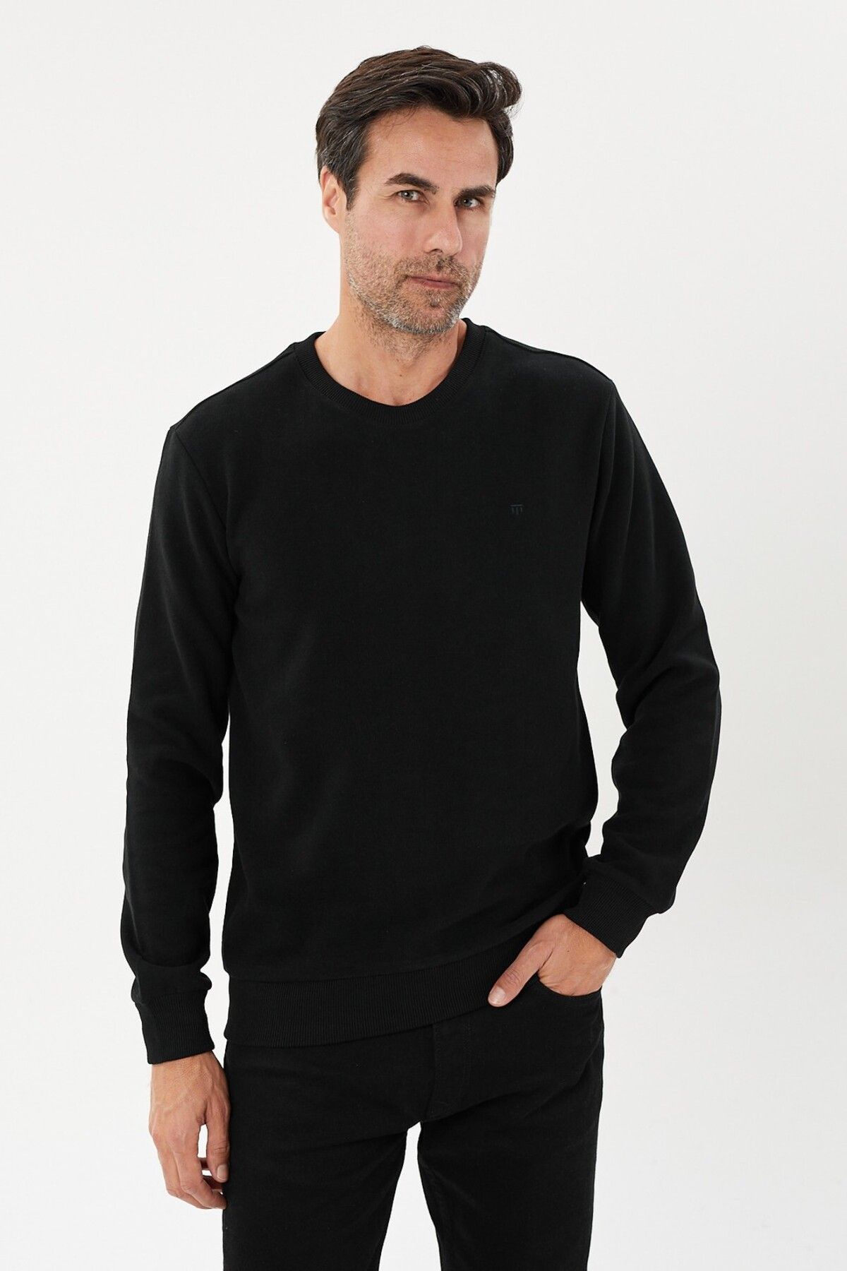 Büyük Beden Kadife Selanik Basic Sweatshirt- KS-1706