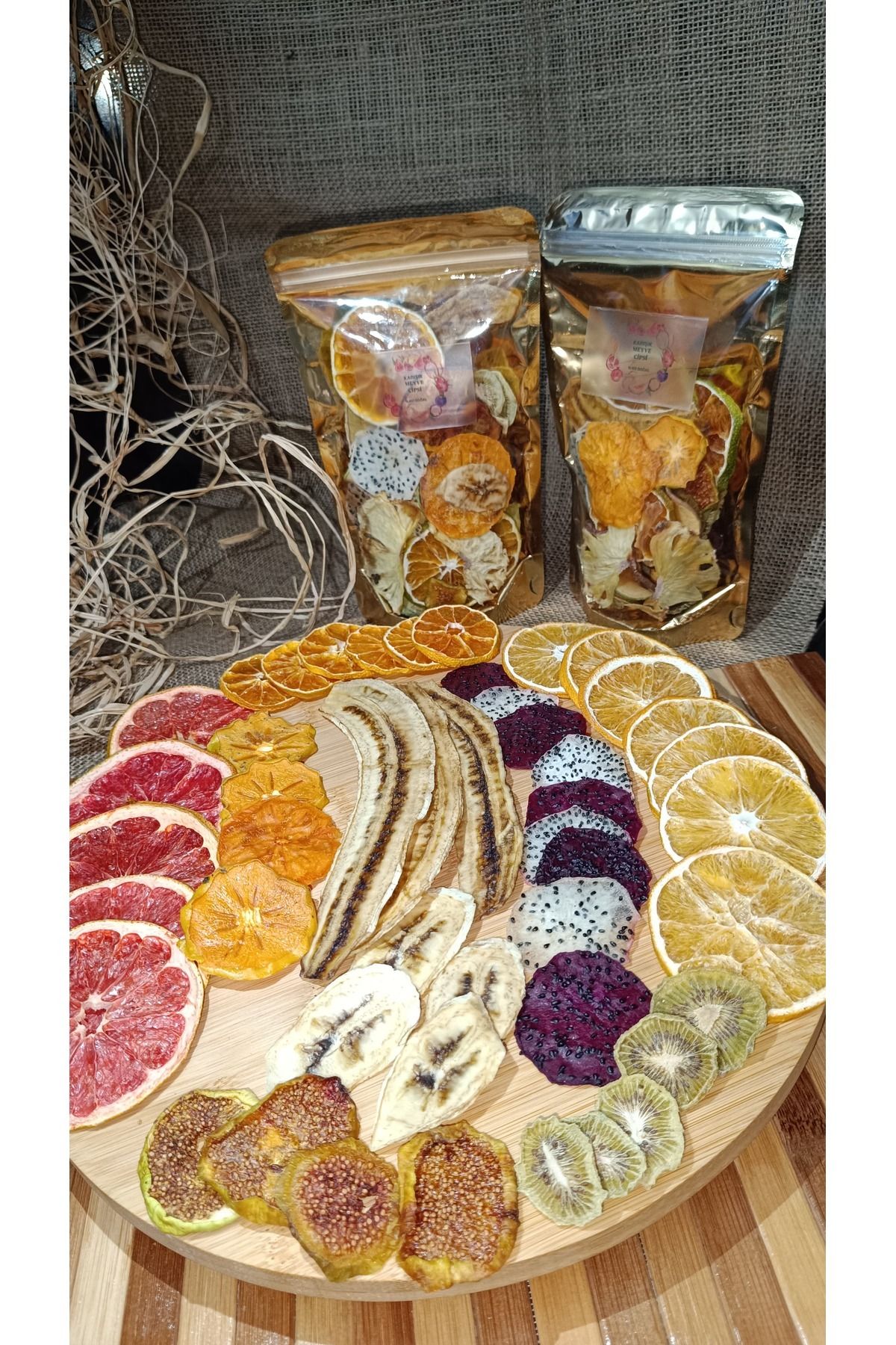 Tades-Mixed Fruit Chips 80 Grams. (Pananas, Juddle, Pearl, Hennet Honig, Banana, Latch, Orange, Apple, Kivi) 4
