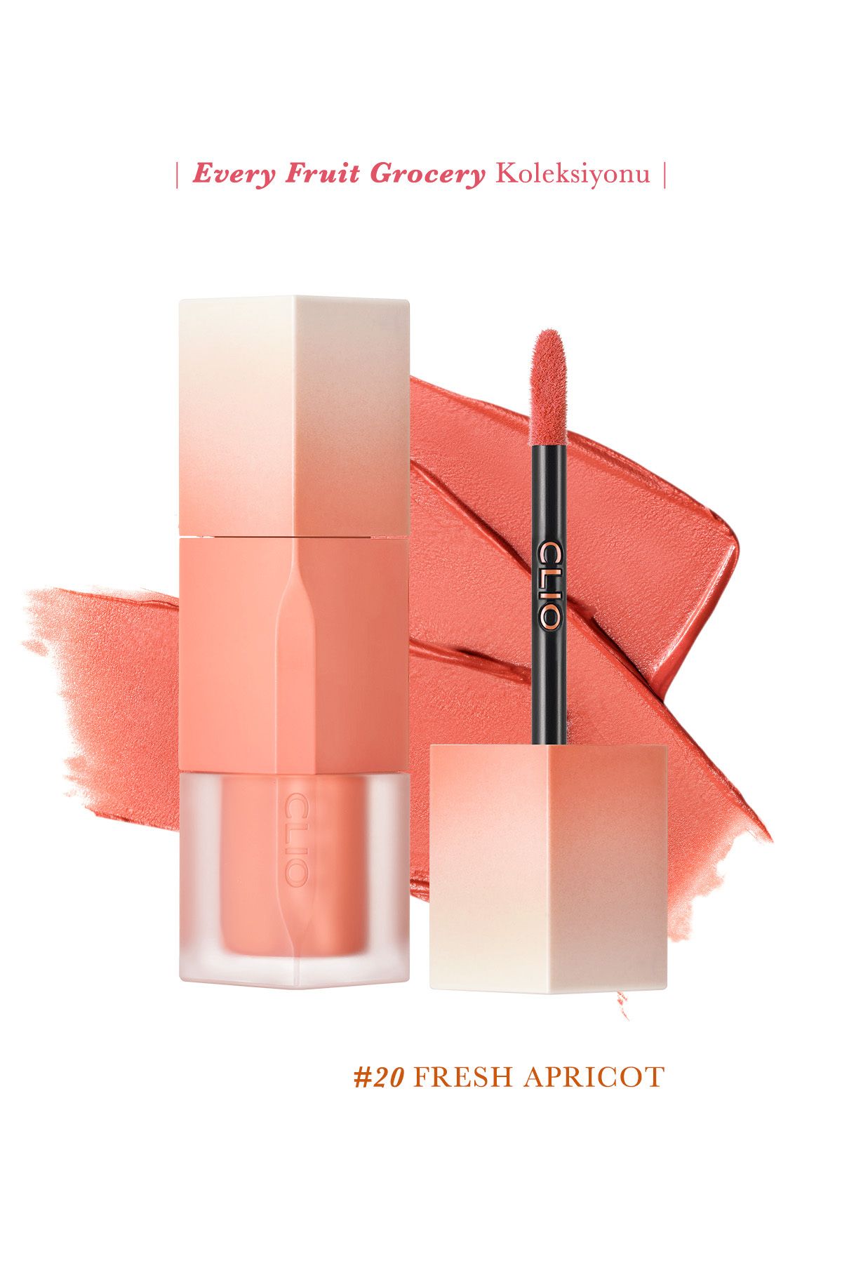 CLIO-Natural Looking Tint Clio Chiffon Blur Tint with Smooth and Velvety Texture (20 Fresh Apricots) 1