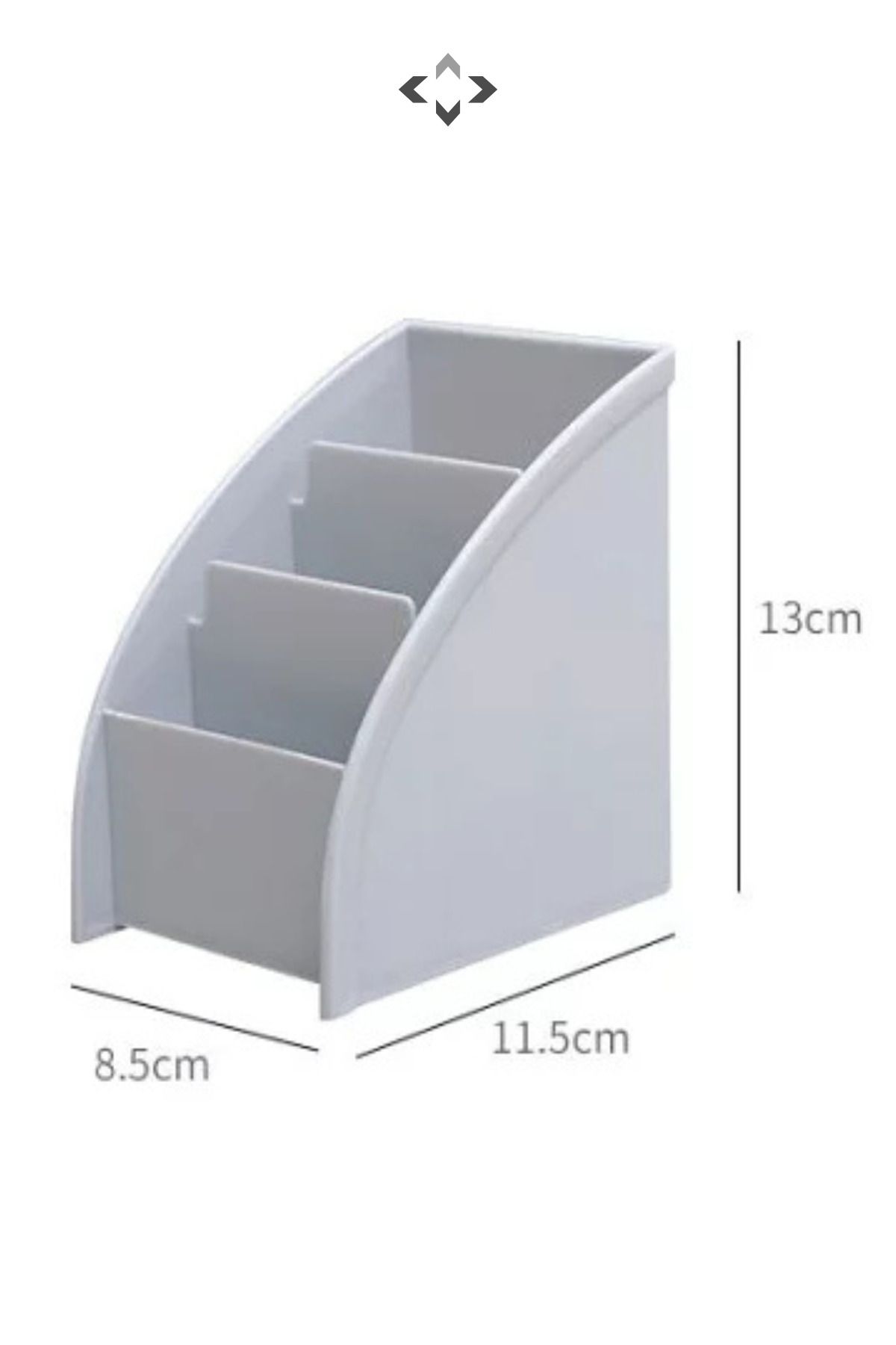 LİGROUND-Tryplex 3-Compartment Gray Multi-Purpose Desktop Organizer - Pen Holder - Makeup Organizer 1 Piece 7