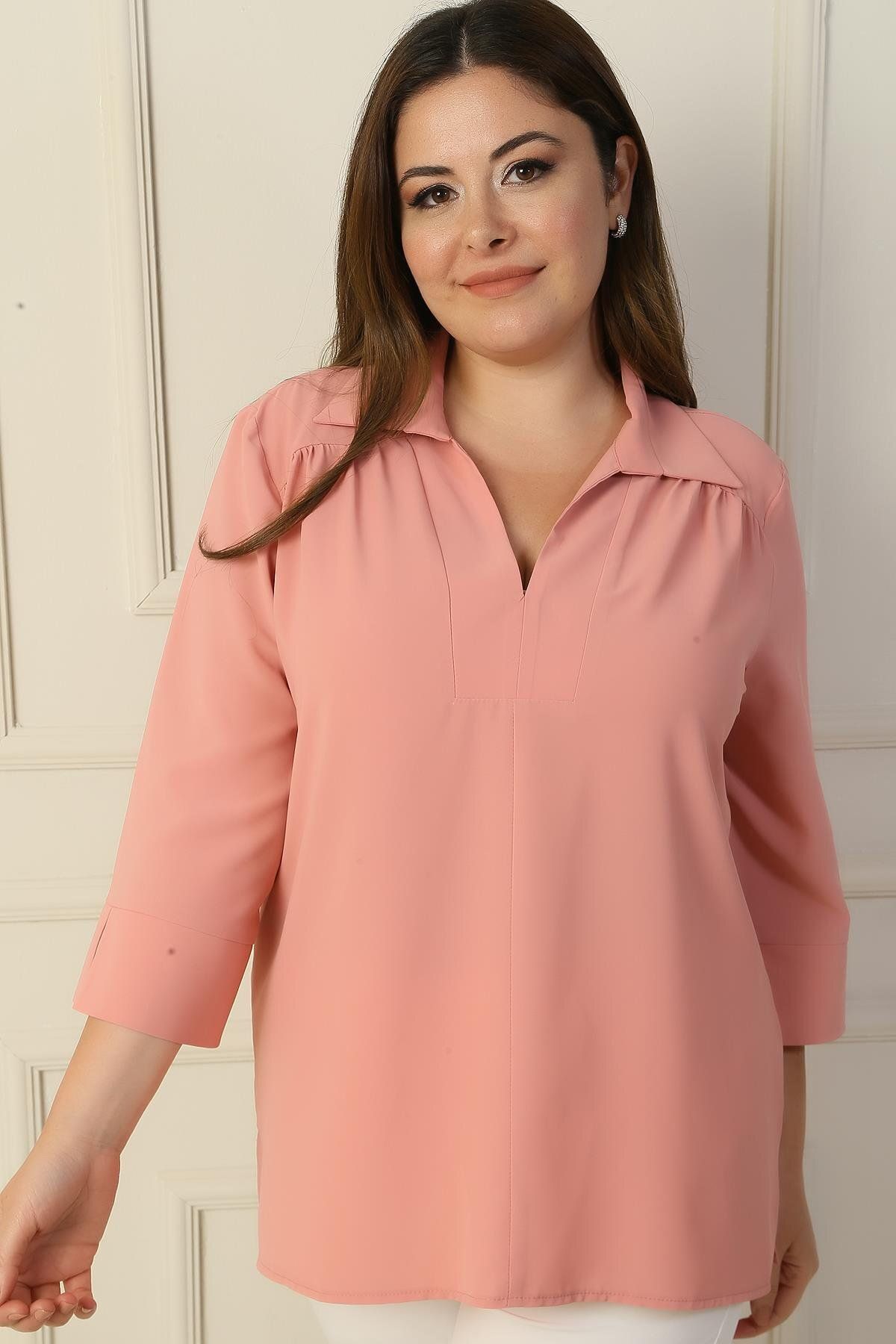 By Saygı-Πόλο γιακά και τεταρτομανίκι B.B.Blouse 2