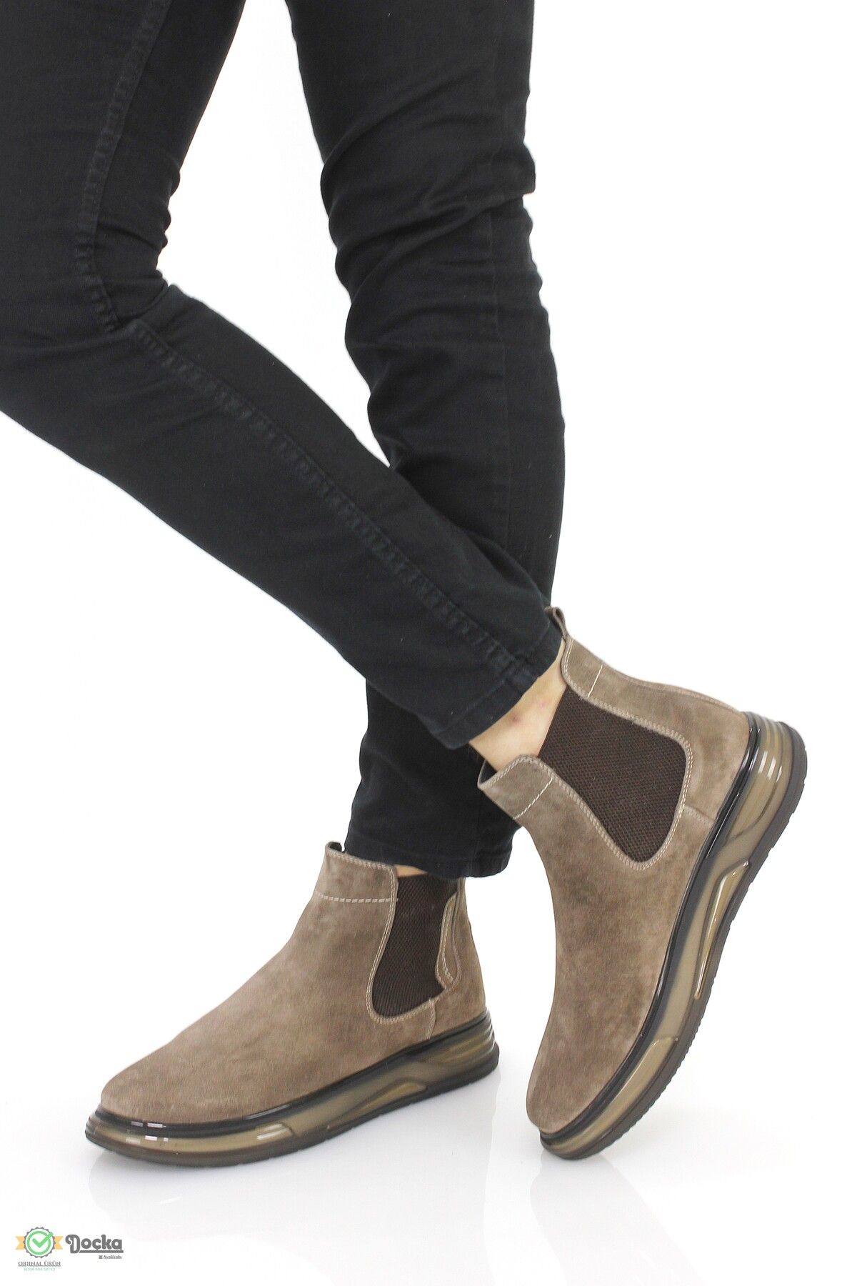 MARCOMEN-Men's Genuine Leather Air Sole Laceless Sports Style Boots Mr4K/Bt20001 4