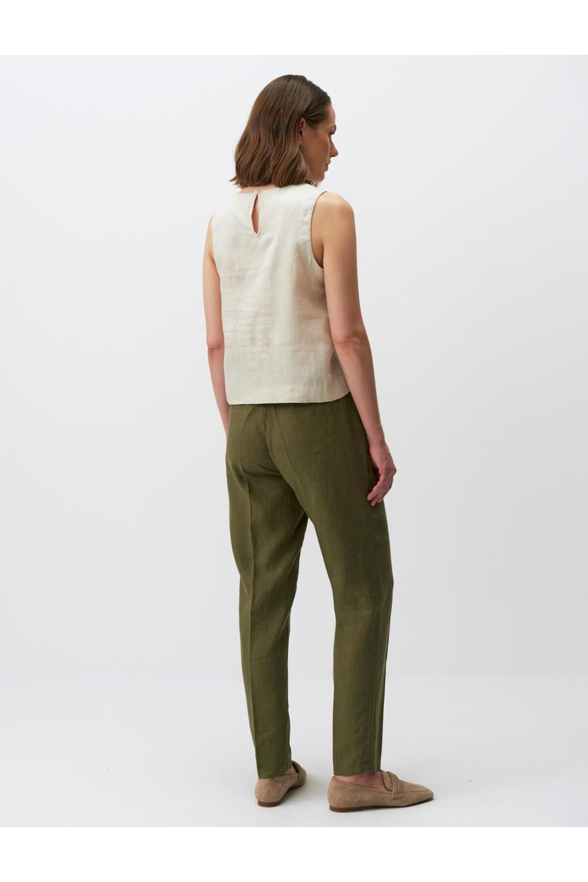 Jimmy Key-Stone Round Neck Sleeveless Linen Blouse 6