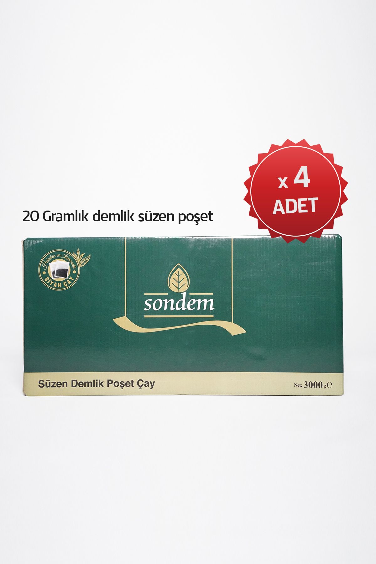 sondem DEMLİK POŞET ÇAY (20GR) 3KG X 4LÜ AVANTAJ PAKET