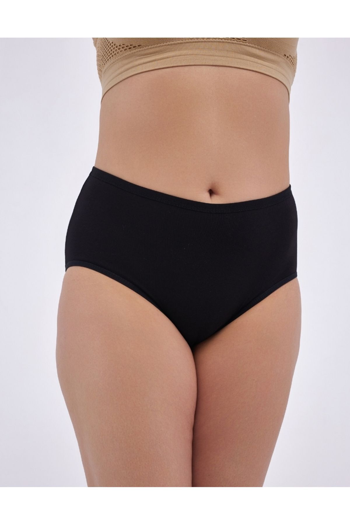 ALYA UNDERWEAR-Chiloți supradimensionați pentru femei, marimi mari, lenjerie de corp din bumbac cu talie înaltă - 5 bucăți negru (5XL, 6XL, 7XL) 4