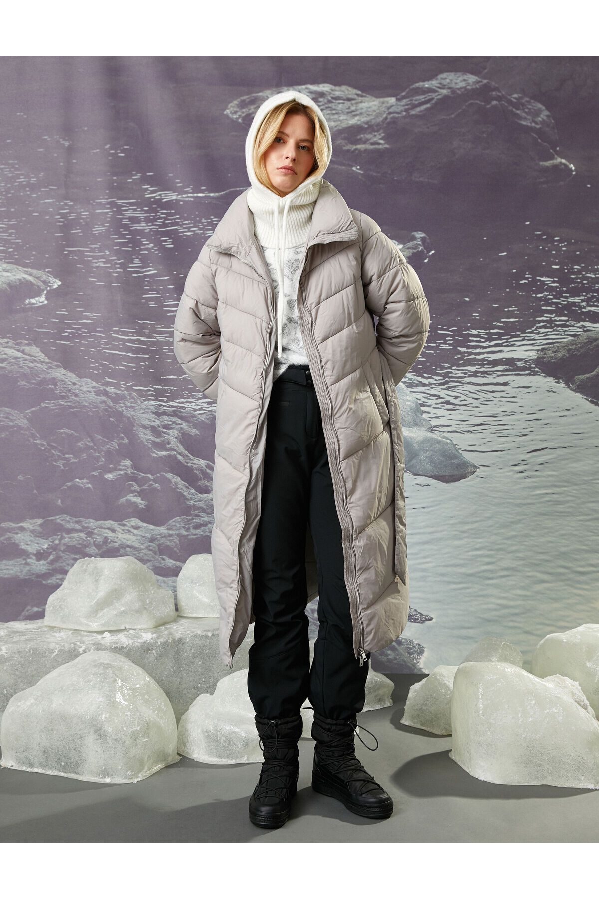 Koton-Şahika Ercümen - Long Belted Puffer Jacket 3