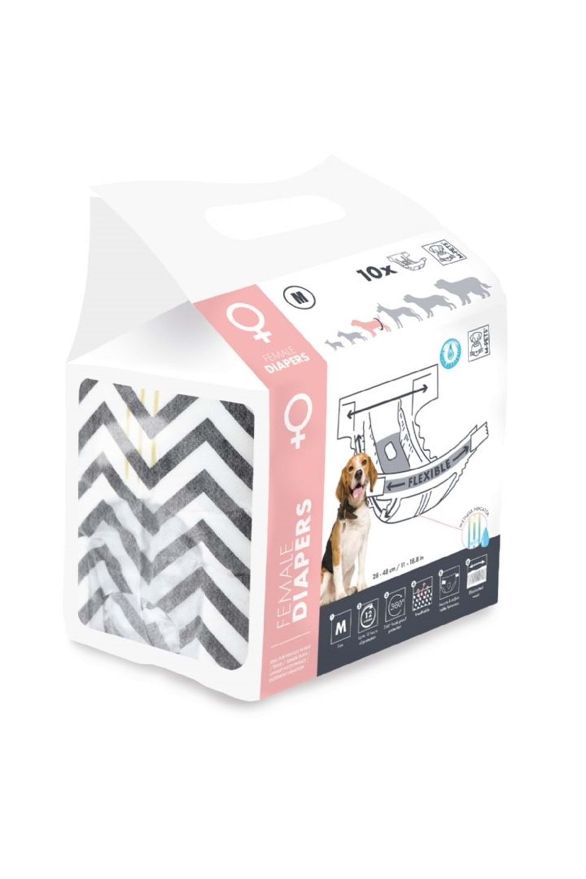 M-PETS Dıapers Dişi Köpekler İçin Külot (M) 10Lu 10116799