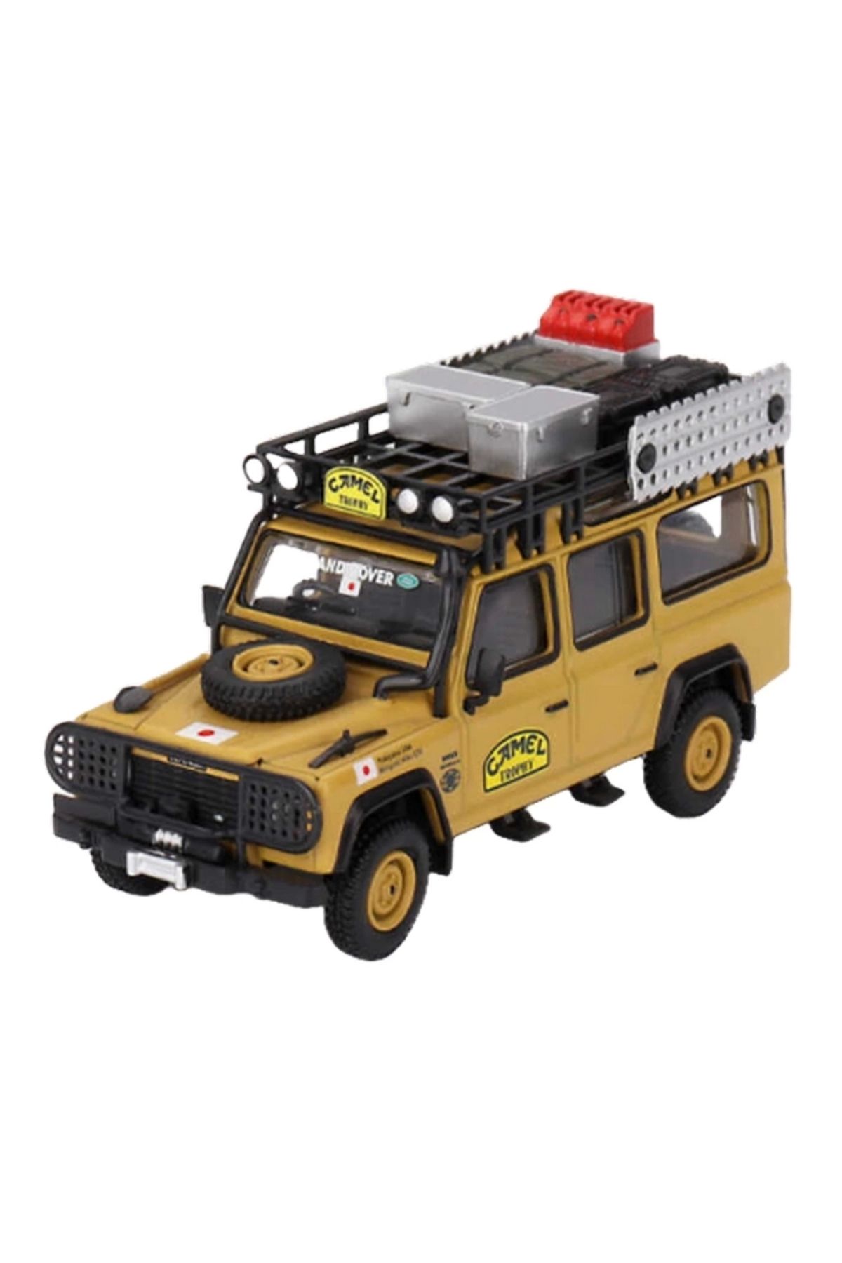 SYNOPE Çocuk Mini GT 1/64 Land Rover Defender 110 1989 Camel Trophy Amazon Team Japan