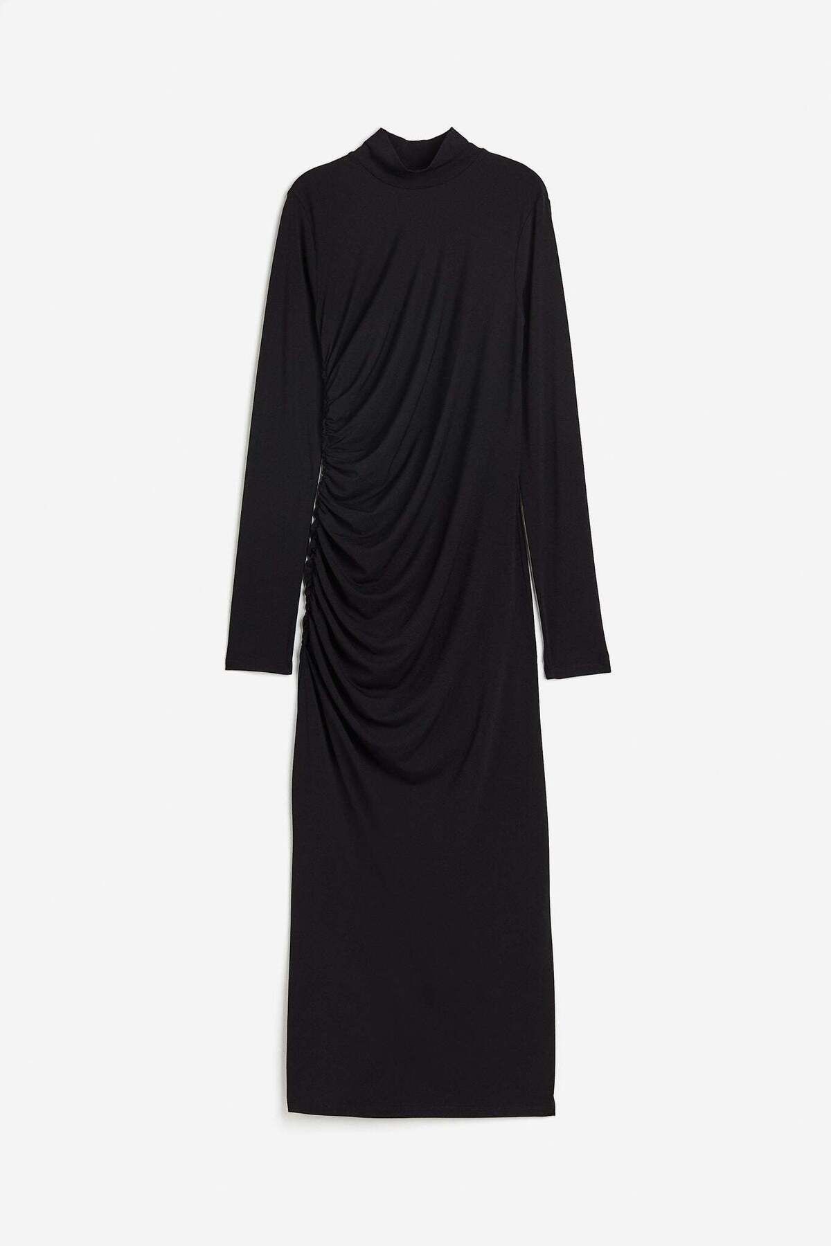 H&M-Gathered turtleneck dress 1