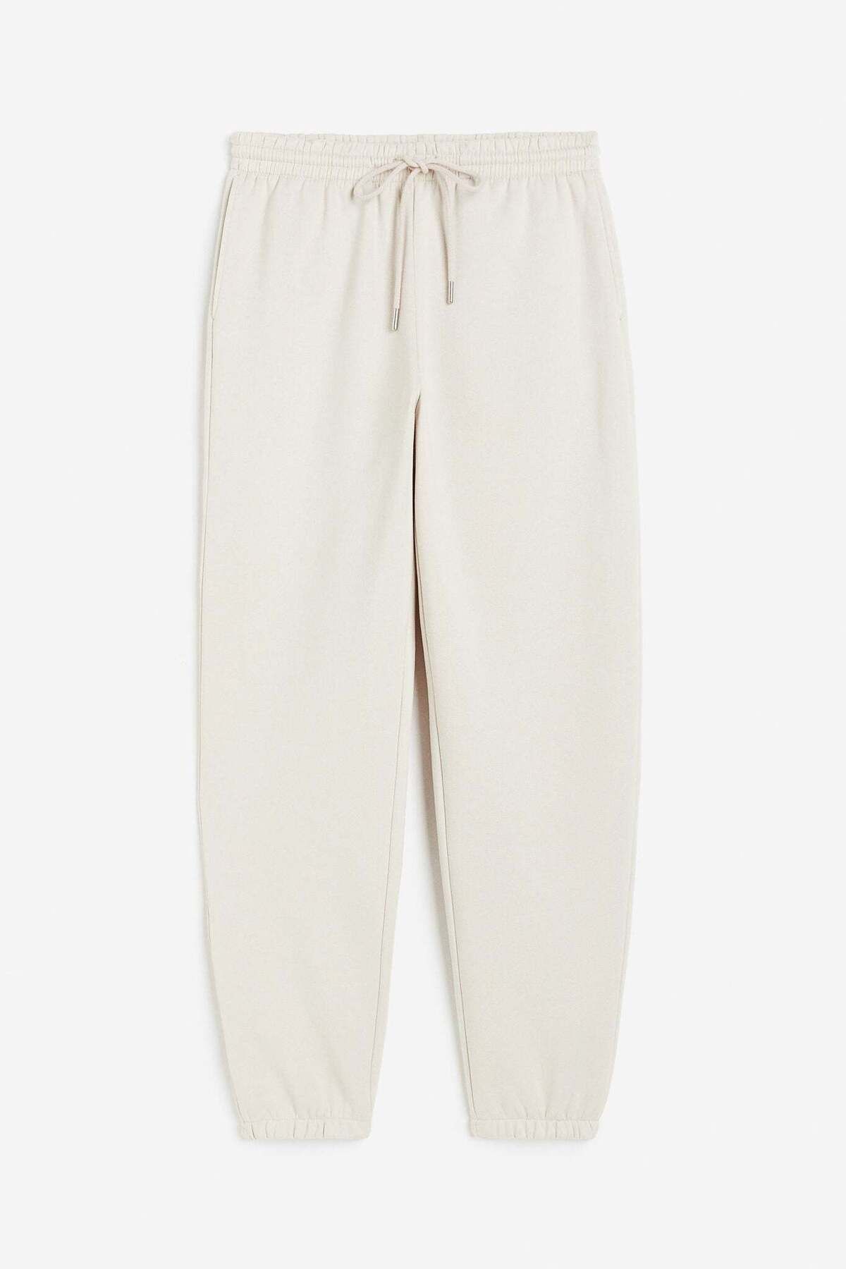 H&M-Women's Beige Cotton Blend Sweatpants 8