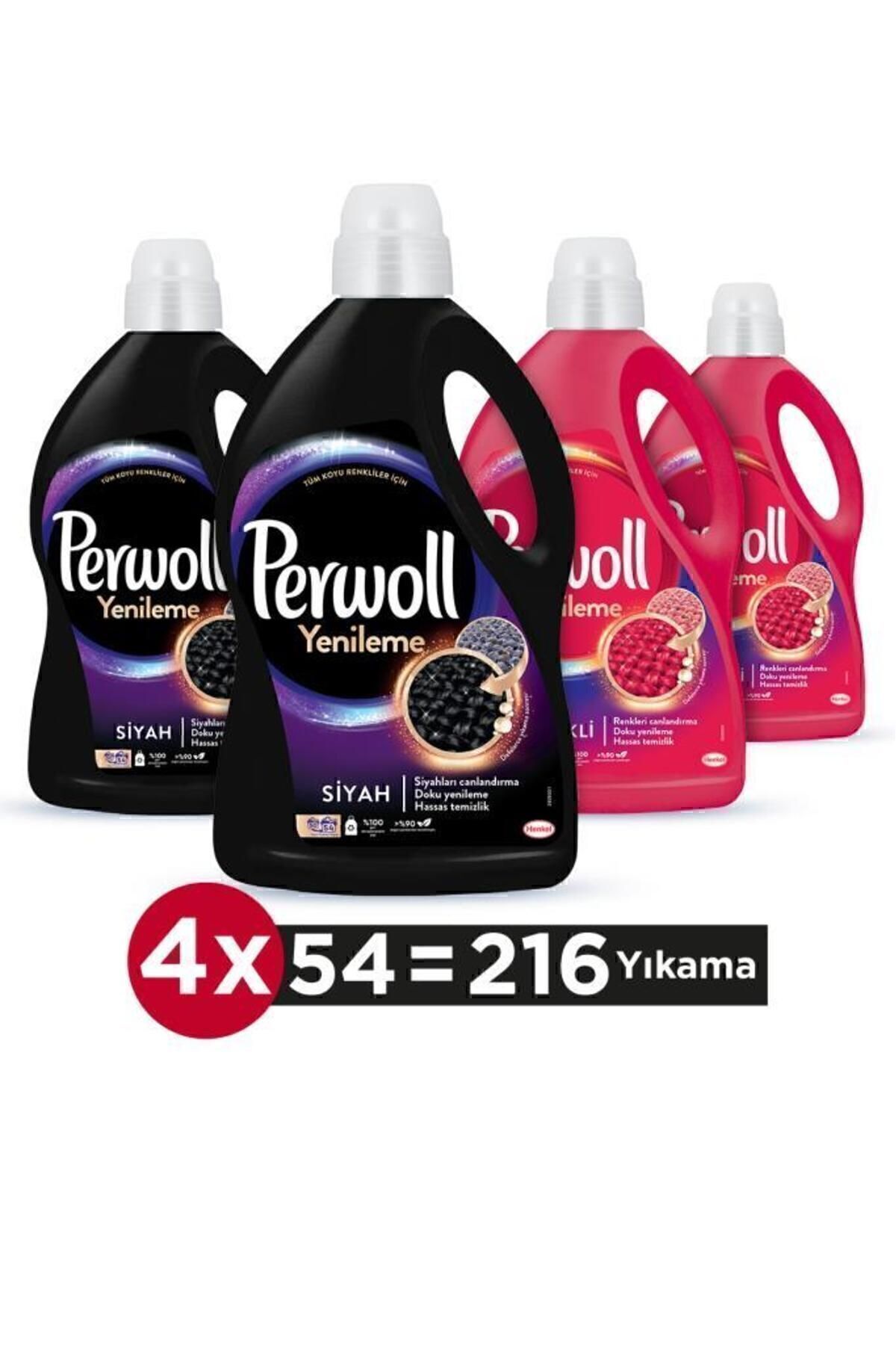 Perwoll Sıvı Deterjan Yenileme Siyah 2x2.97L & Renkli 2x2.97L (216 Yıkama) – Siyah ve Renkli Çamaşırlar İçin