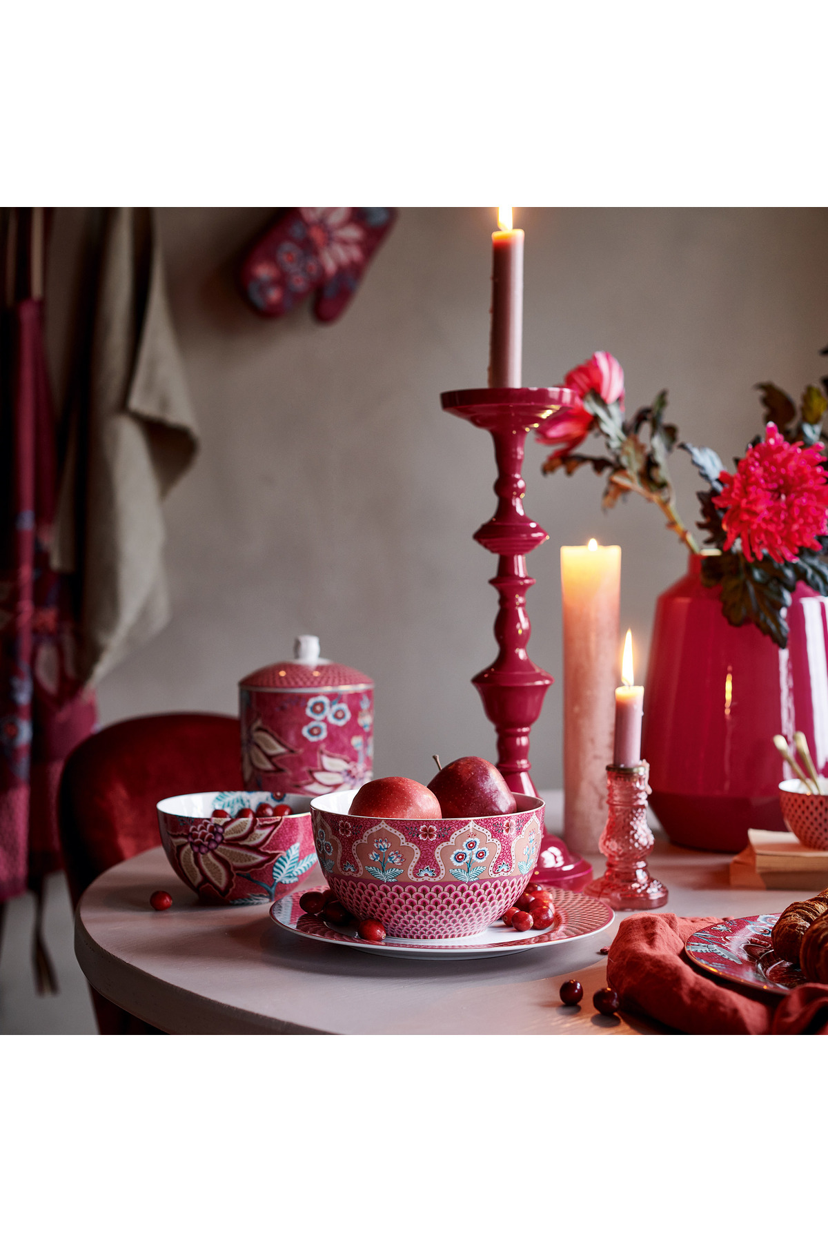Pip Studio-Flower Festival Red Porcelain Bowl 18 Cm 4