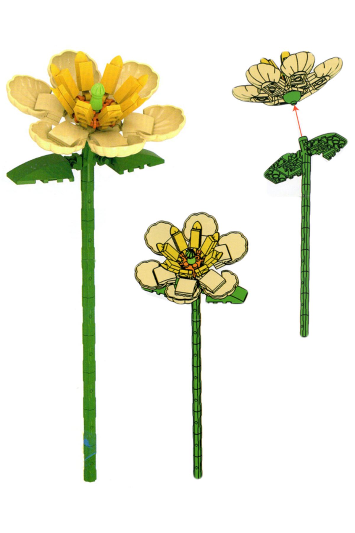 Genel Markalar Flower Arrangement Mini Blok Kapok Flower fotoğrafı 2 (önizleme)