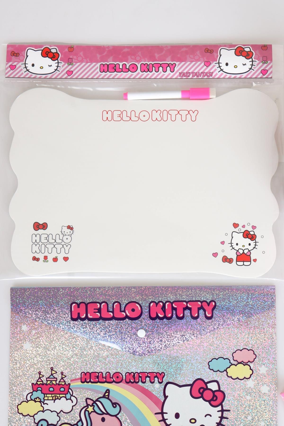 Hello Kitty-7 Pieces Licensed Stationery Set - Piggy BanK, Writing Board, Snap File, 2 Erasers, Pencil Sharpener 3