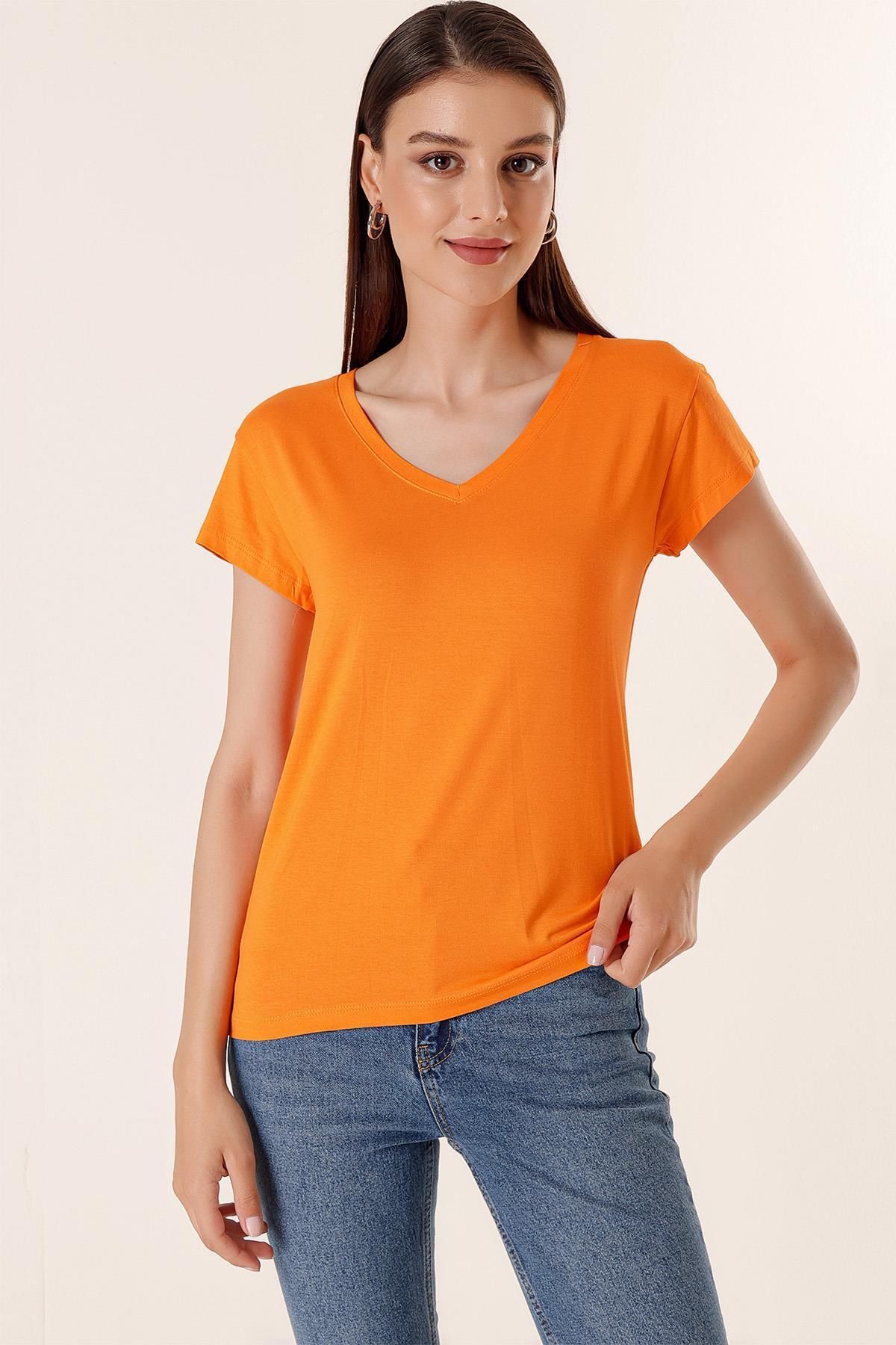 By Saygı-V-Neck Round Viscose Blouse 1