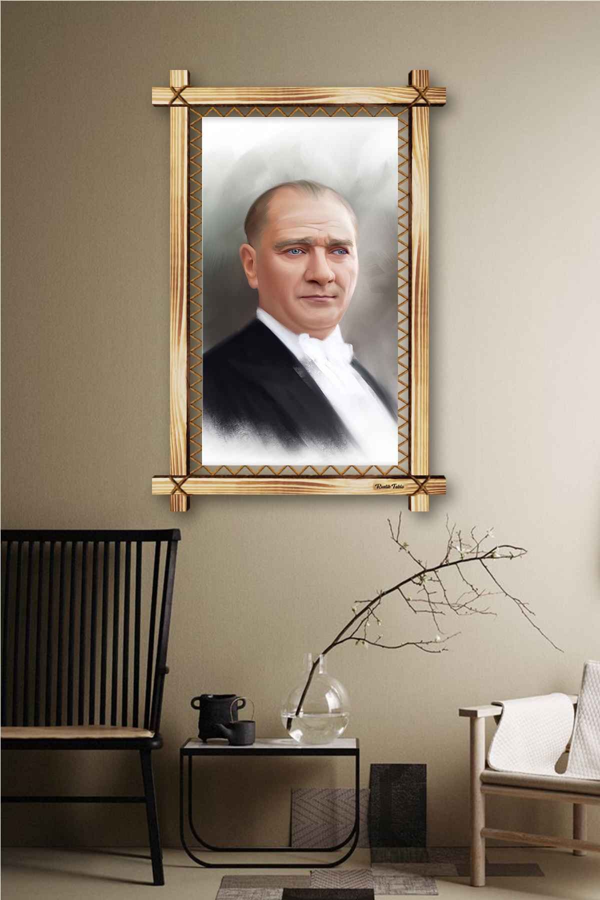 First Date MUSTAFA KEMAL ATATÜRK RUSTİK TABLO