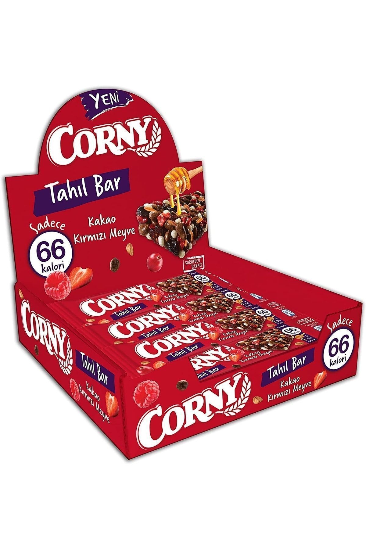 CORNY Tahıl Bar Kakao Ve Kırmızı Meyve 17 Gr X 12 Adet