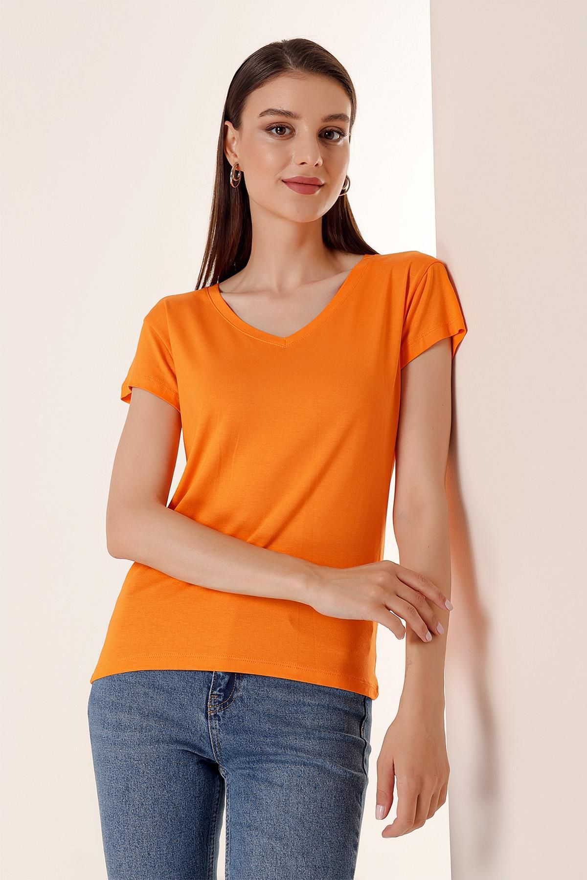 By Saygı-V-Neck Round Viscose Blouse 2