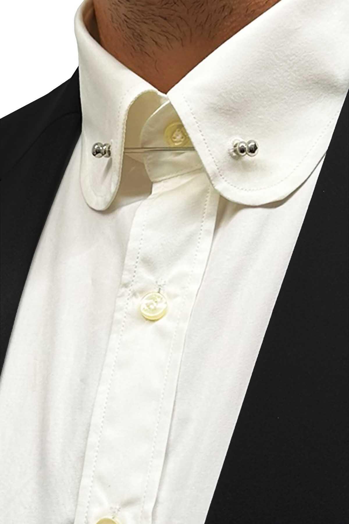  سنجاق یقه پیراهن نقره‌ای GI244