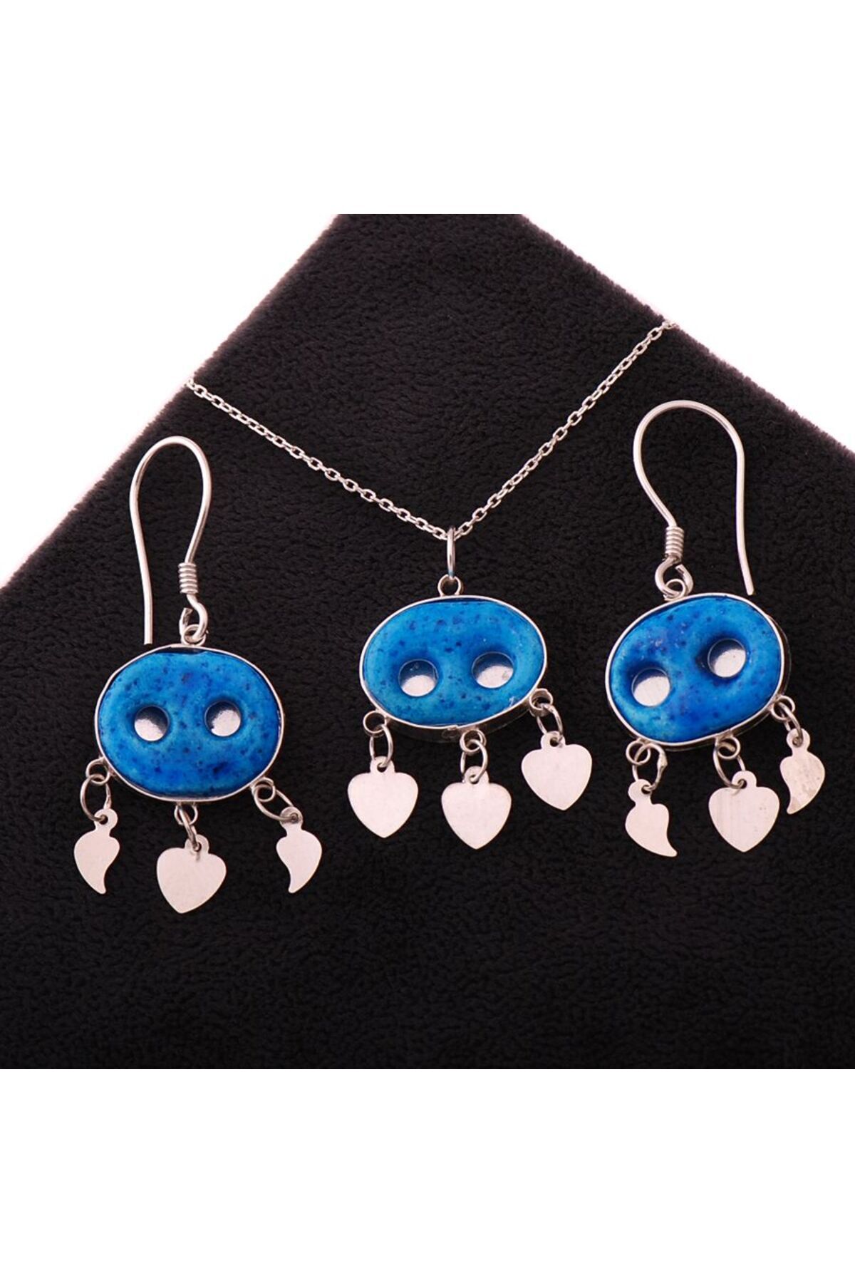 Sümer Telkari Süryani Nazar Boncuğu Gümüş Set 1361