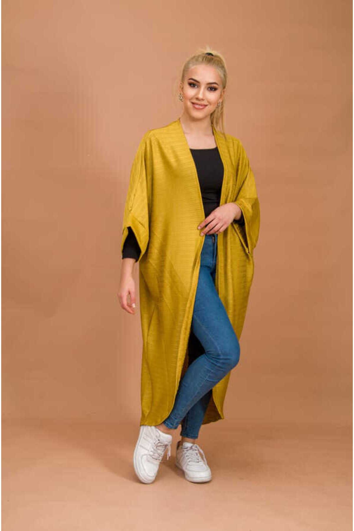 Aişe tesettür-Gold Hijab Cardigan - 10100 1