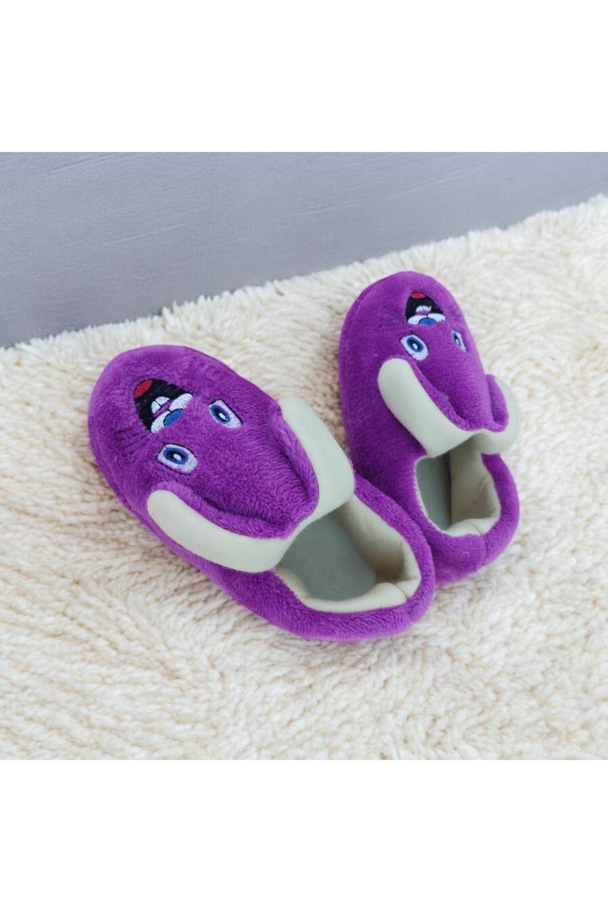 EXİZTİCARET-Children's House Slippers - Furry Fluffy Slippers with Animal Figures 4