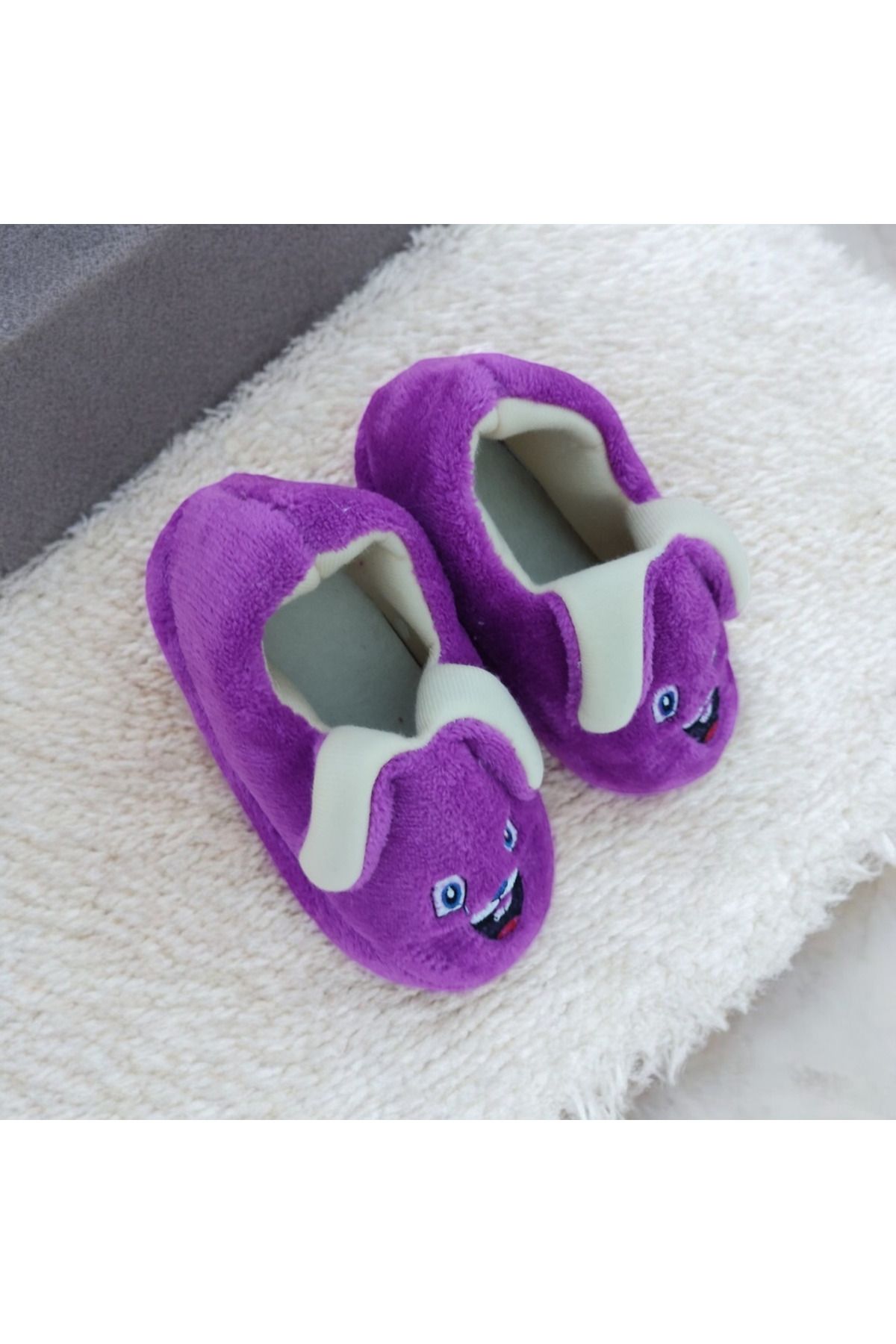 EXİZTİCARET-Children's House Slippers - Furry Fluffy Slippers with Animal Figures 2