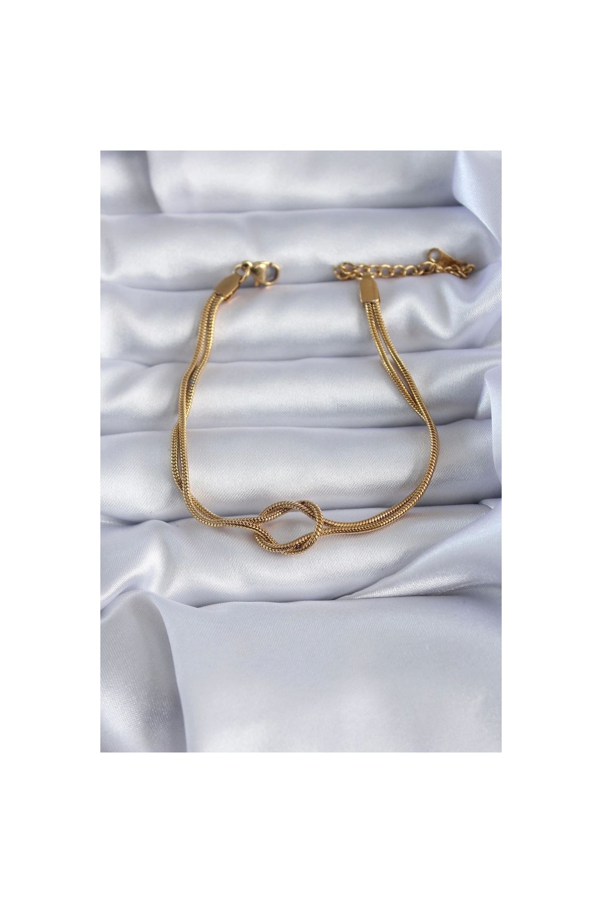 Narnuga 316L Çelik Gold Renk Düğüm Model Kadın Bileklik - TJ-BB5584