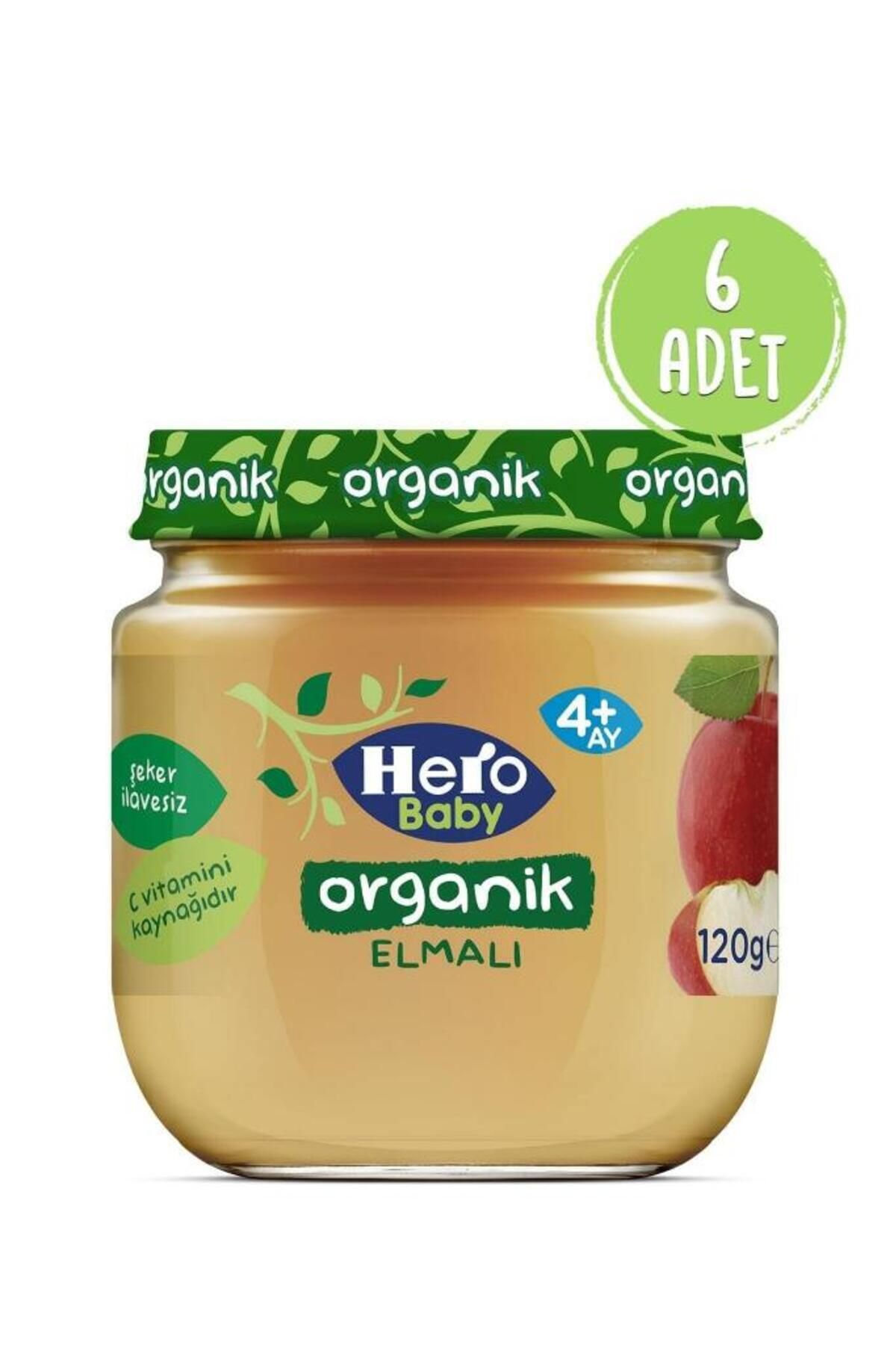 Hero Baby Organik Elmalı Kavanoz Maması 120 gr X 6