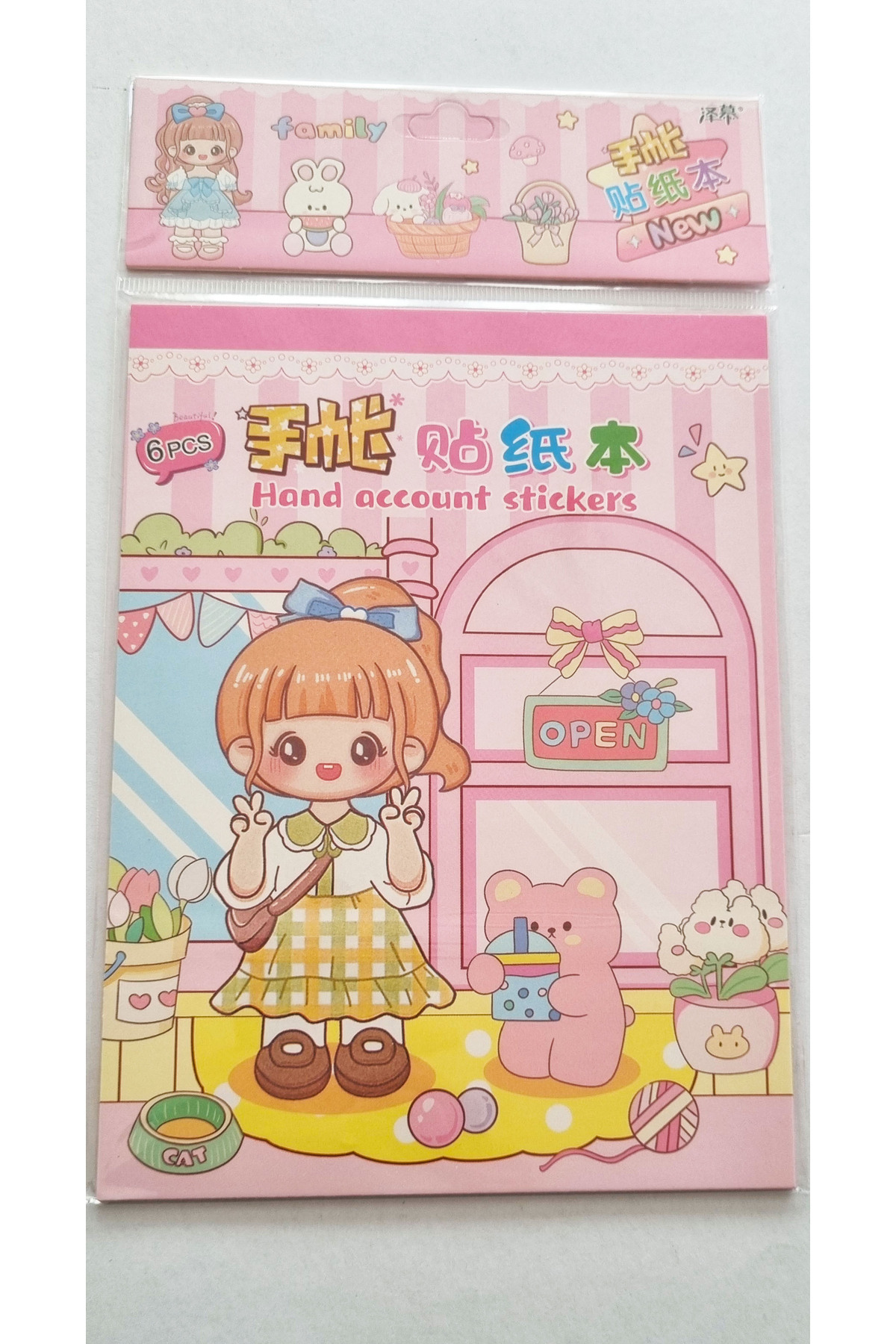 Modellino-Hand Account Cute Curomi A6 Sticker Notebook 6 Pages - 1 Piece with Subject & Theme Options 2