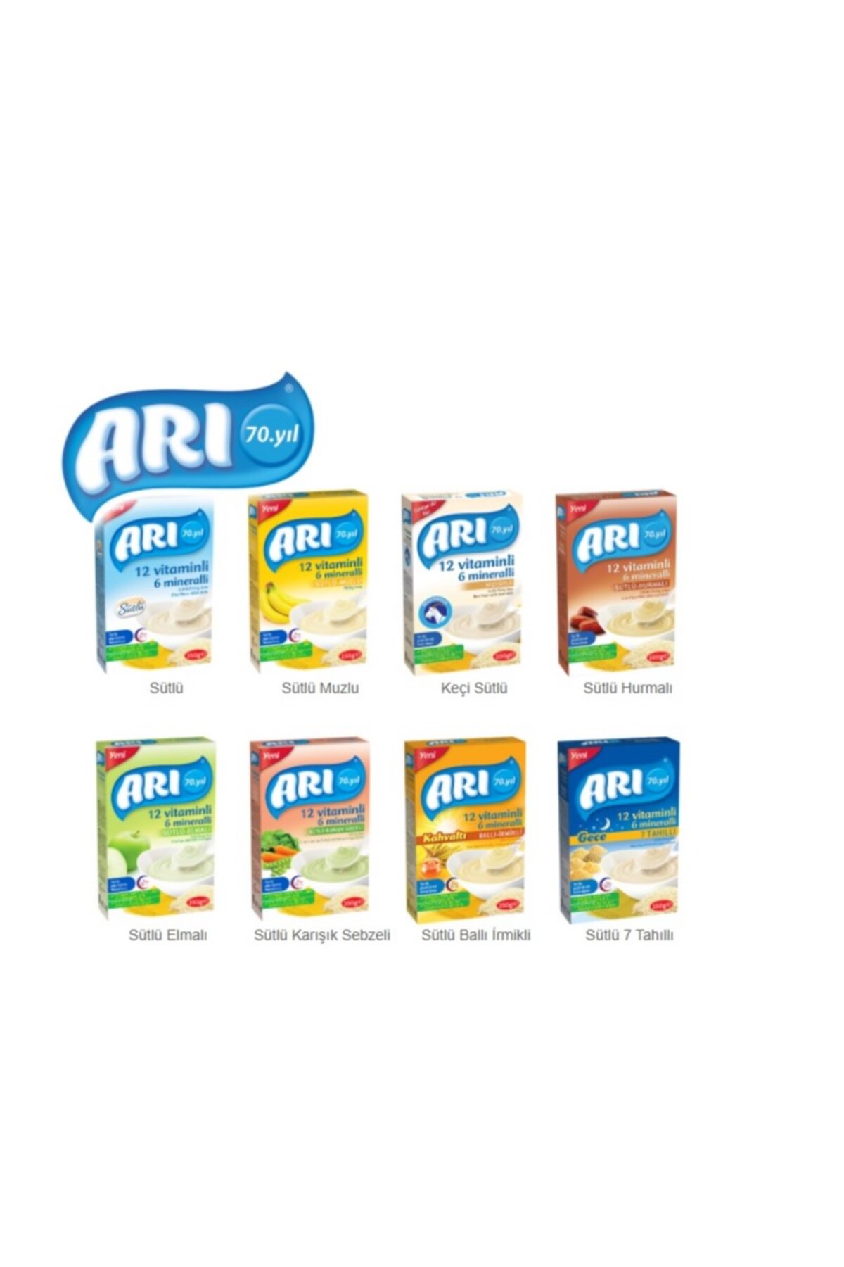 Arı Mama Arı mama 12 Vitaminli 6 Mineralli Sütlü Pirinçli 250gr X 12'li fotoğrafı 2 (önizleme)