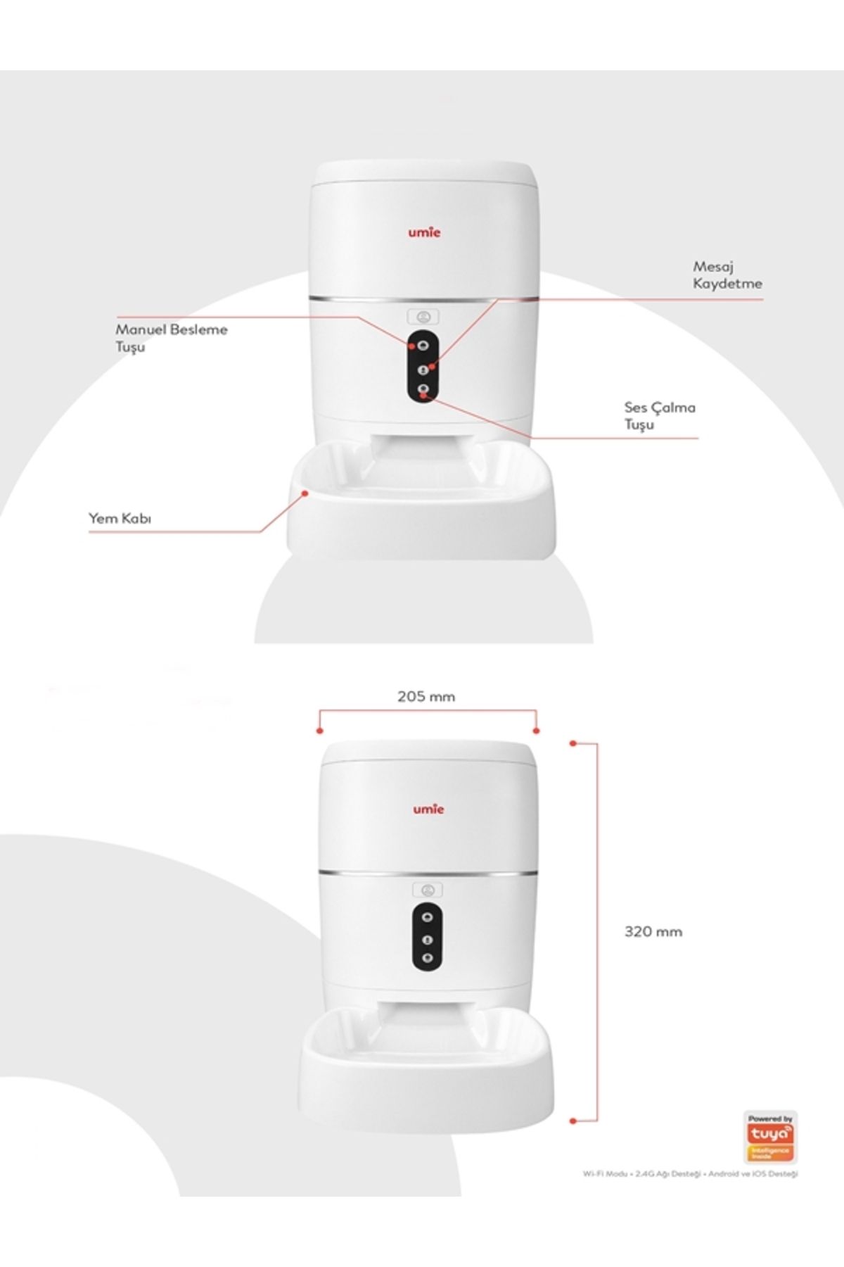 gaman-Wireless Pet Feeder 6L Wifi+Bt Tuya Supported Automatic Voice Message Remote Control 3