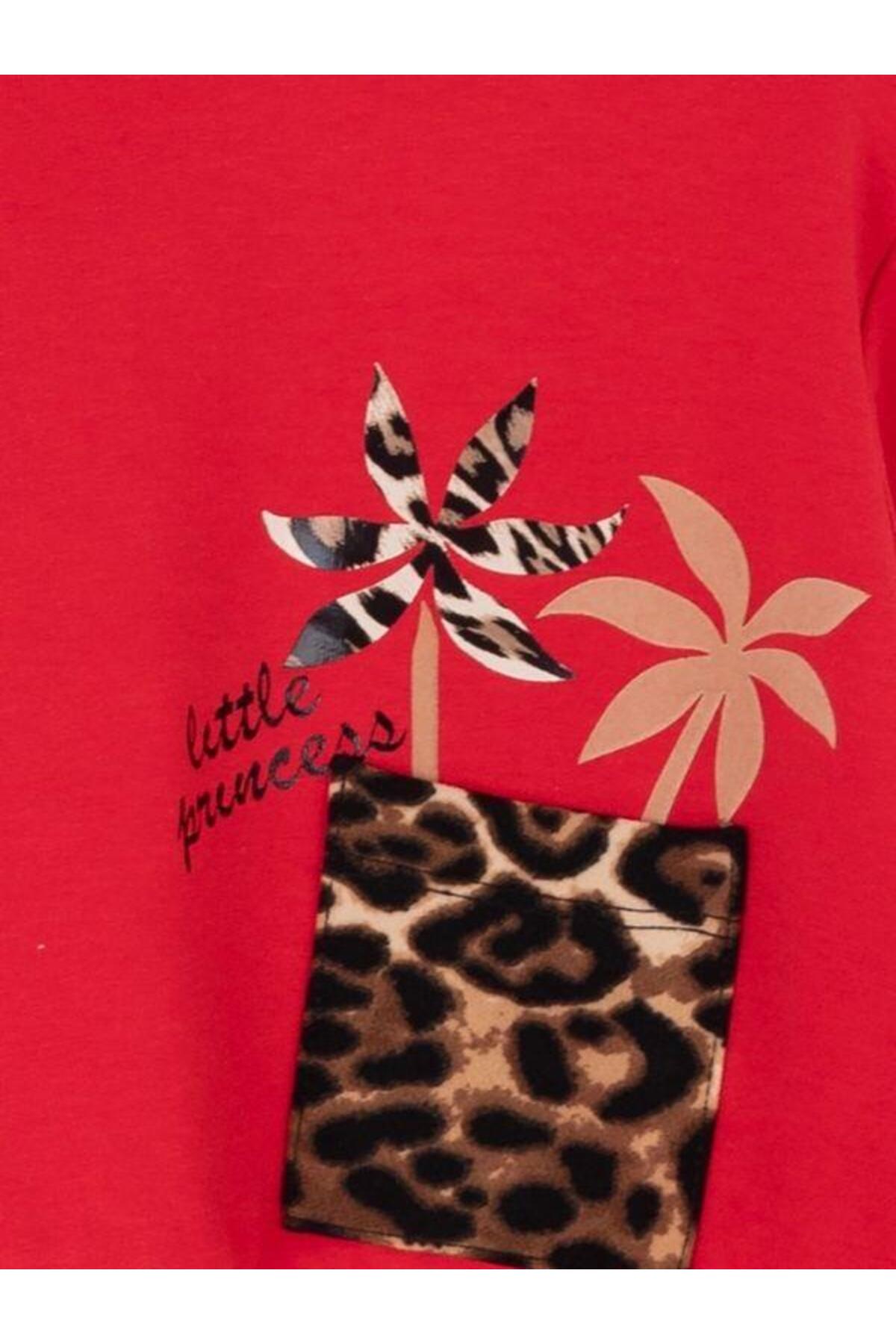 Zekids Kız Bebek Pamuklu Leopar Cep Detaylı Sweatshirt fotoğrafı 5 (önizleme)