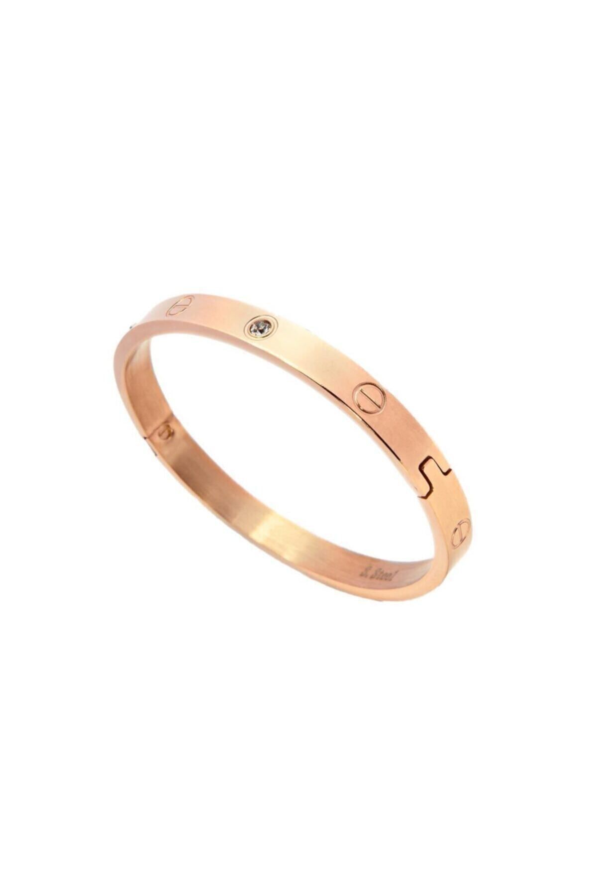 JEWELRY Taşlı Kelepçe Çelik Bileklik