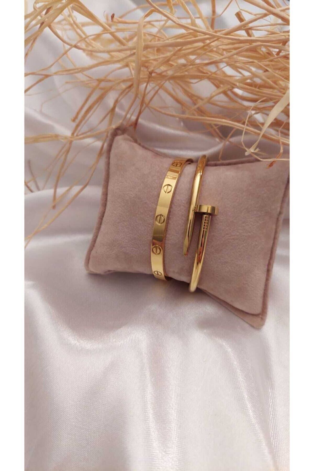 JEWELRY Çivi Çelik Bileklik Set