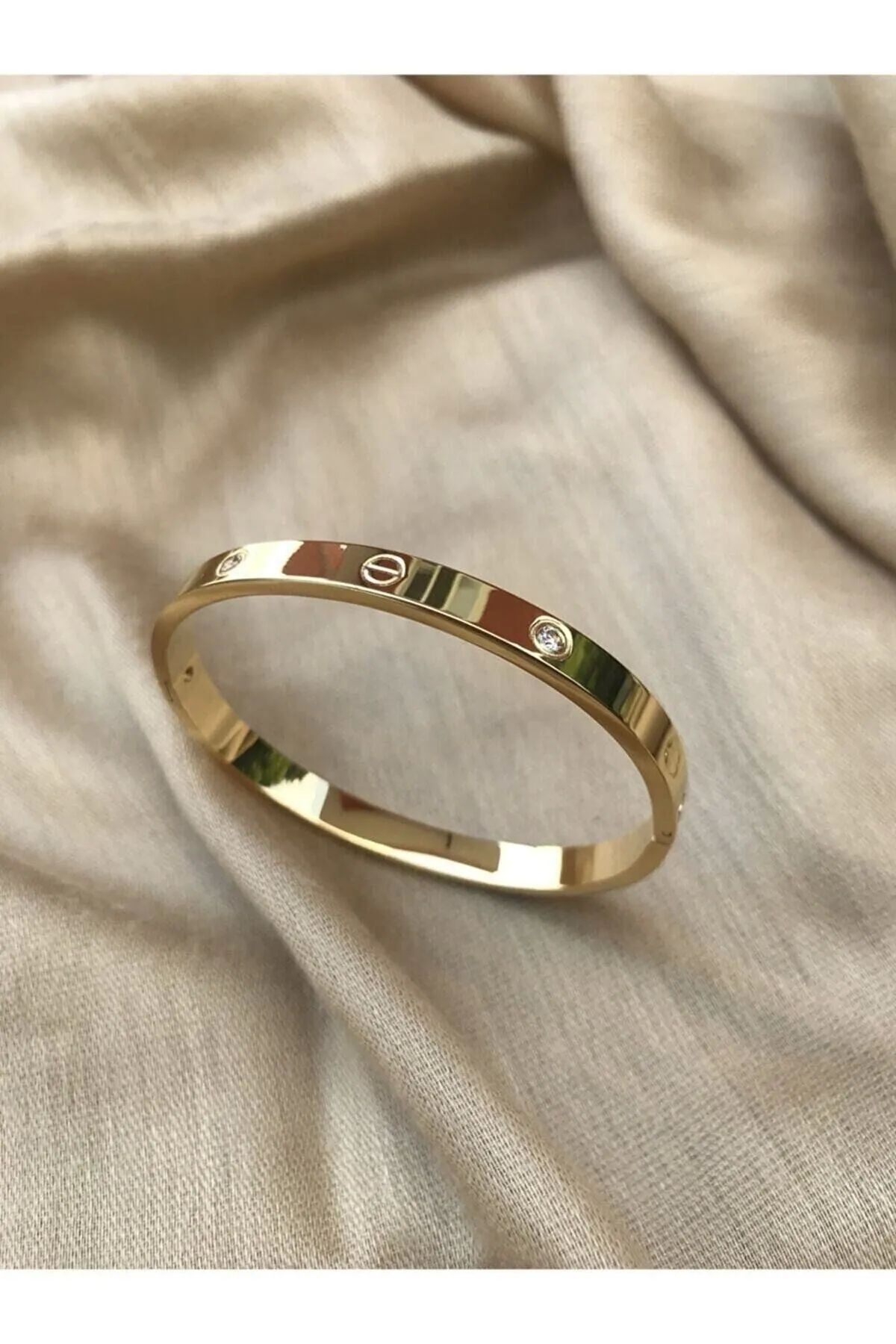JEWELRY Kalın 316l Çelik Altın Rengi Bileklik
