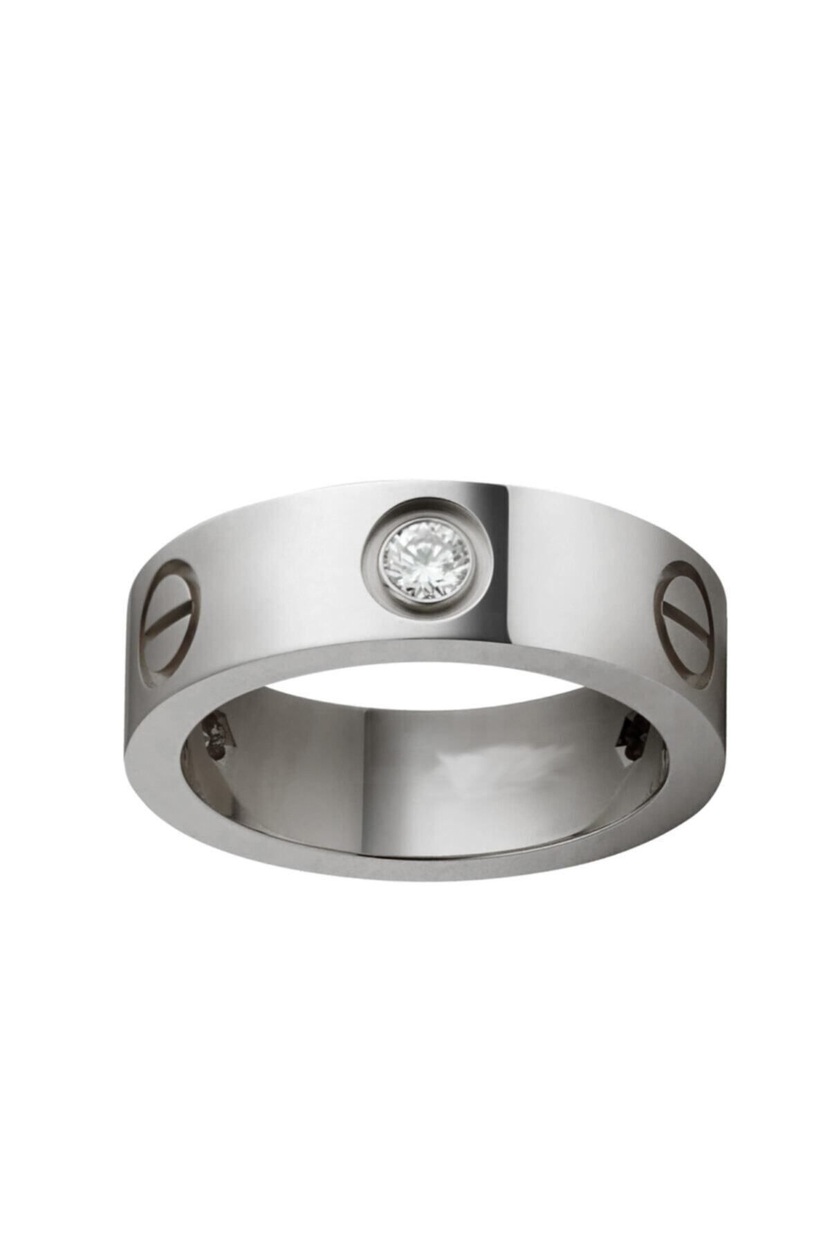 JEWELRY Taşlı Yüzük Silver Renk 18 Numara